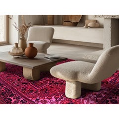 7'x9'5" Red Overdyed Semi Antique Persian Heriz Hand Knotted Wool Oriental Rug