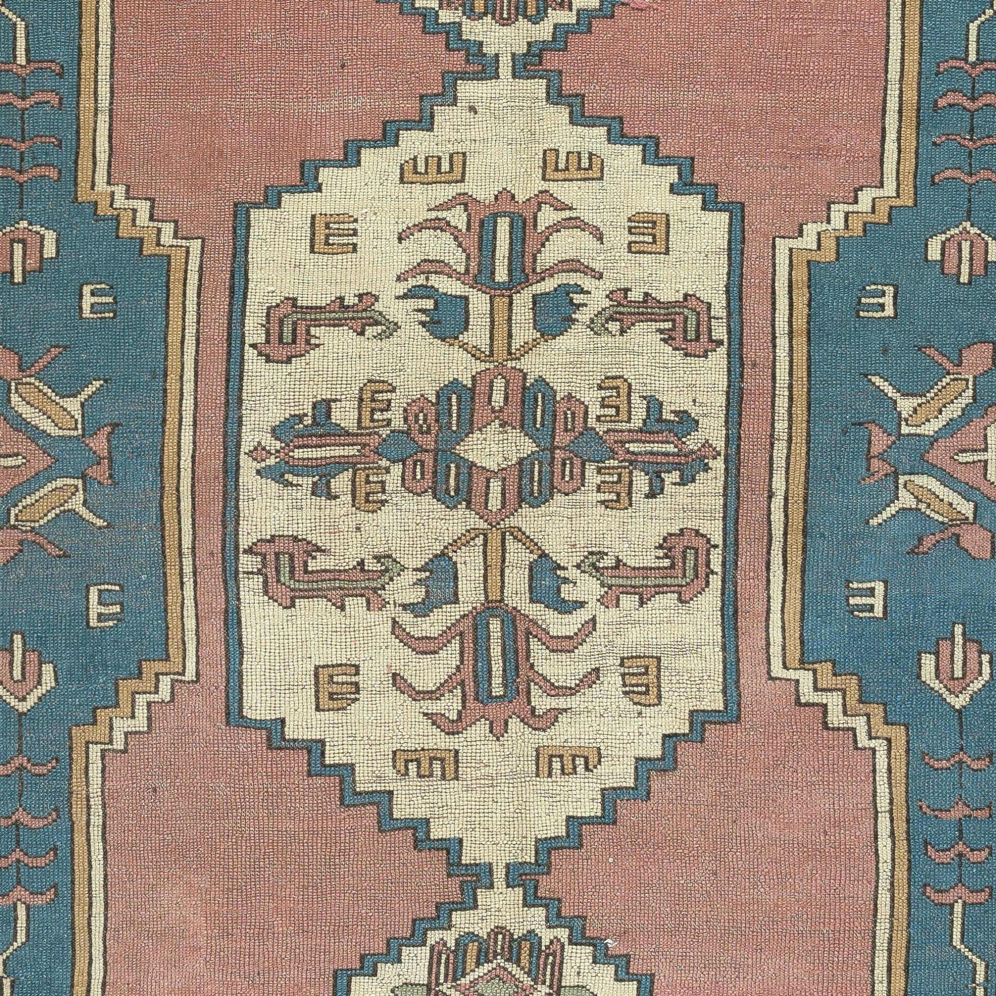 Annodato a mano 7x9.6 Ft Tappeto vintage unico nel suo genere, annodato a mano, 100% Lana in vendita