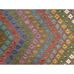 7'x9'8" Colorful Extra Soft Wool Hand Woven Afghan Kilim Oriental Rug