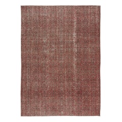 7x9.8 Ft handgeknüpft Vintage Türkisch Rot Wolle Bereich Teppich mit floralem Design