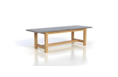 8
 - 10" Table d
extérieur de style brutaliste - pierre bleue et chêne massif