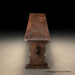 Table à tréteaux de taverne anglaise 8-10 places Oak Oak, England 17century 217cm 7ft1" long