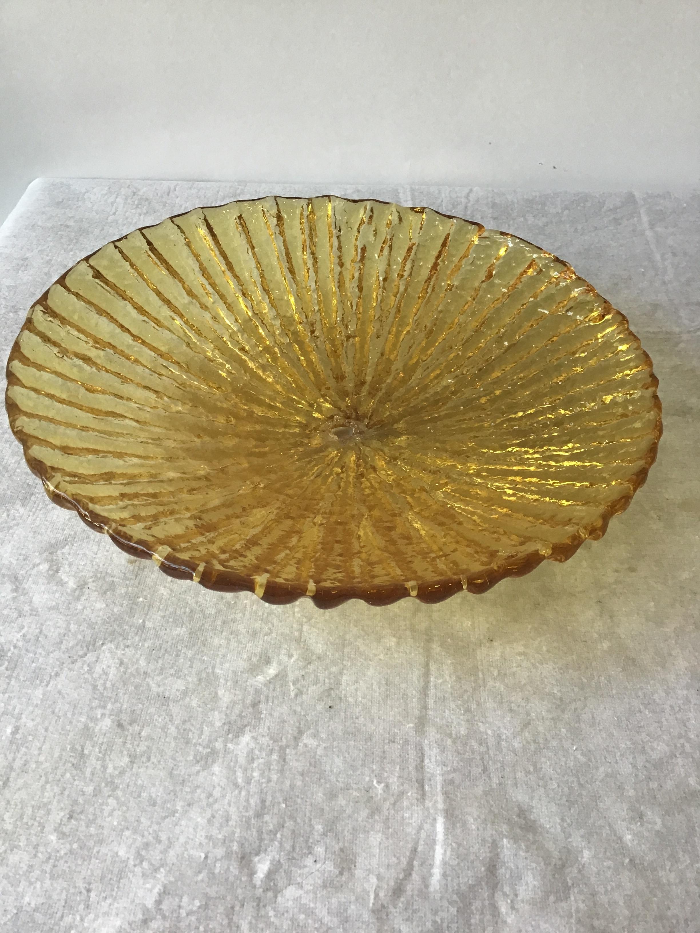 2,   1960s Flush Mounted Gold  Murano Glass Light Fixtures For Sale 1