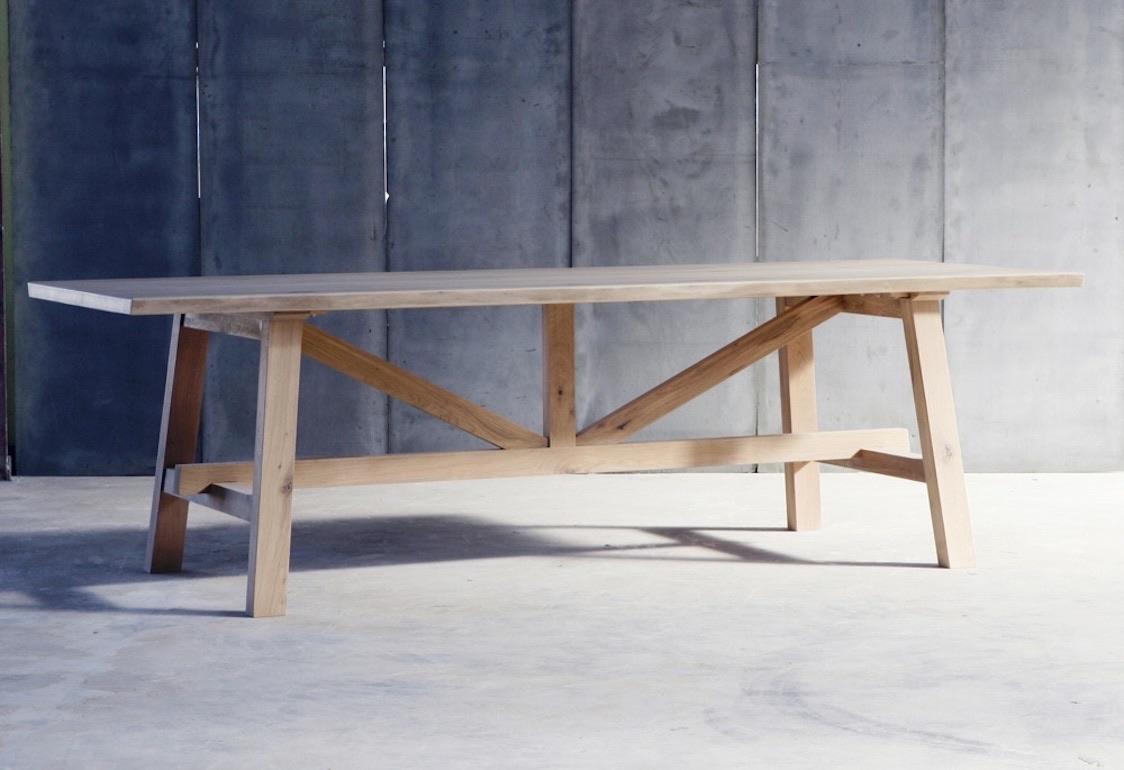 Table de salle à manger classique belge en chêne massif 8'-2