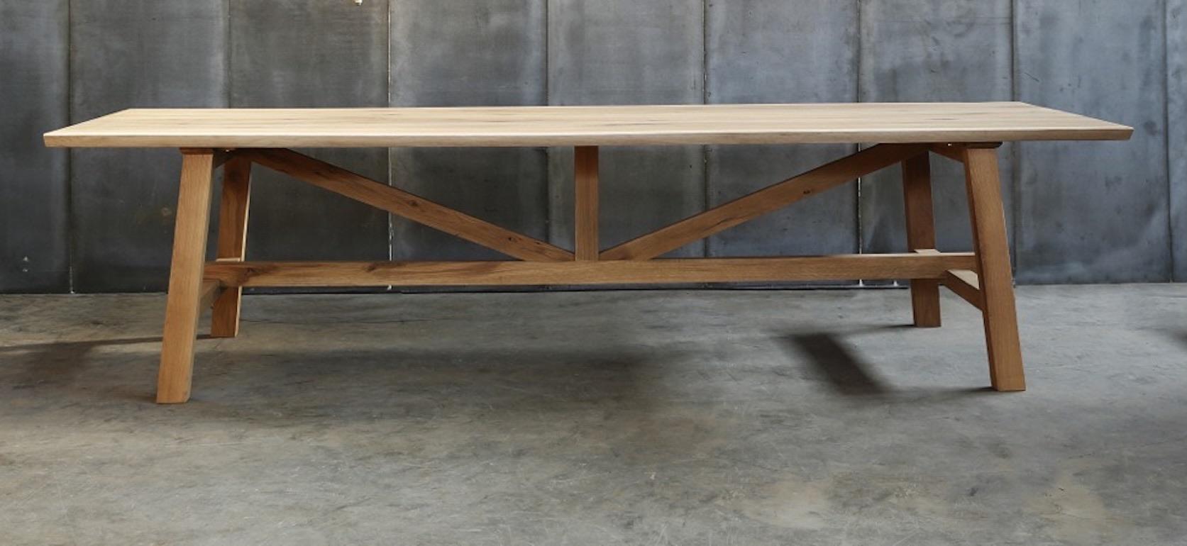 Table de salle à manger classique belge en chêne massif 8'-2