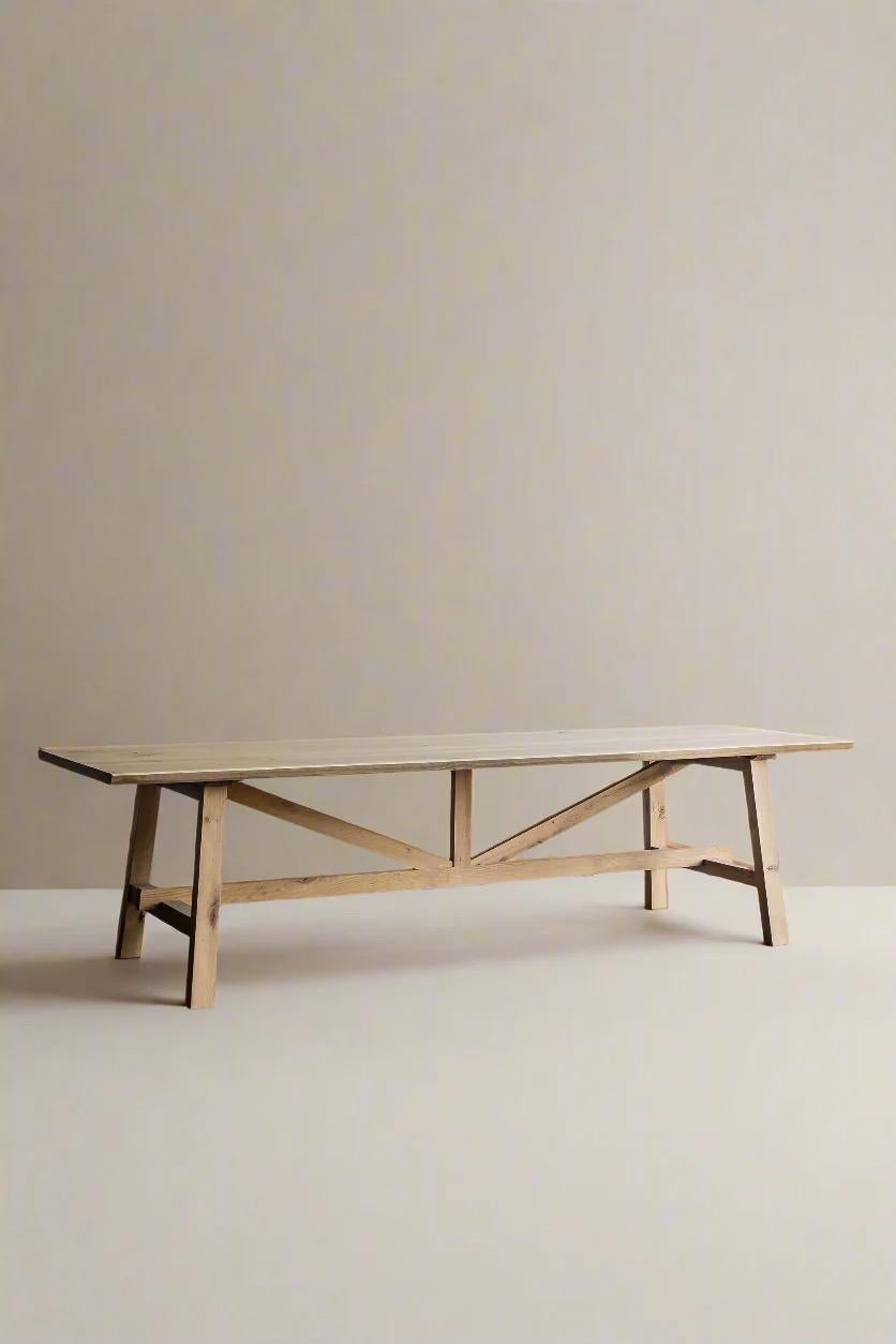 Moderne Table de salle à manger classique belge en chêne massif 8'-2