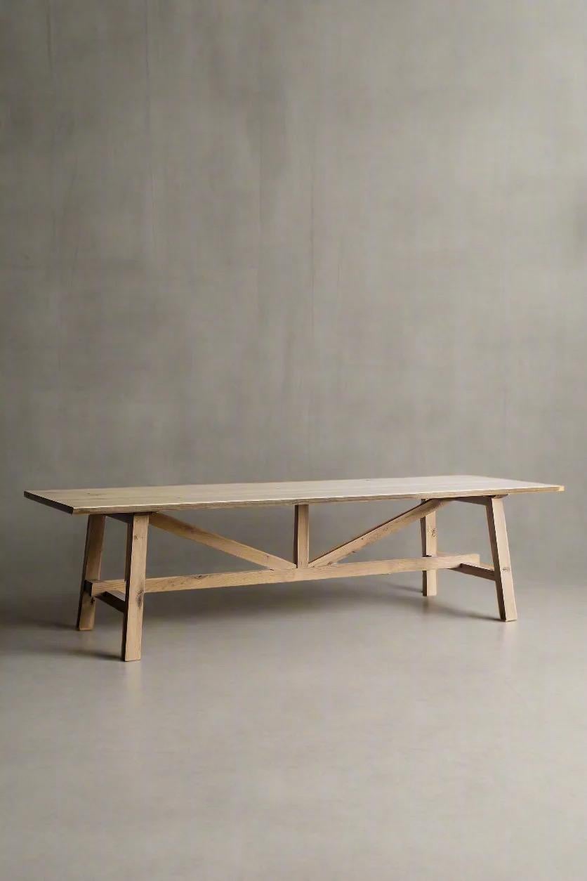 XXIe siècle et contemporain Table de salle à manger classique belge en chêne massif 8'-2