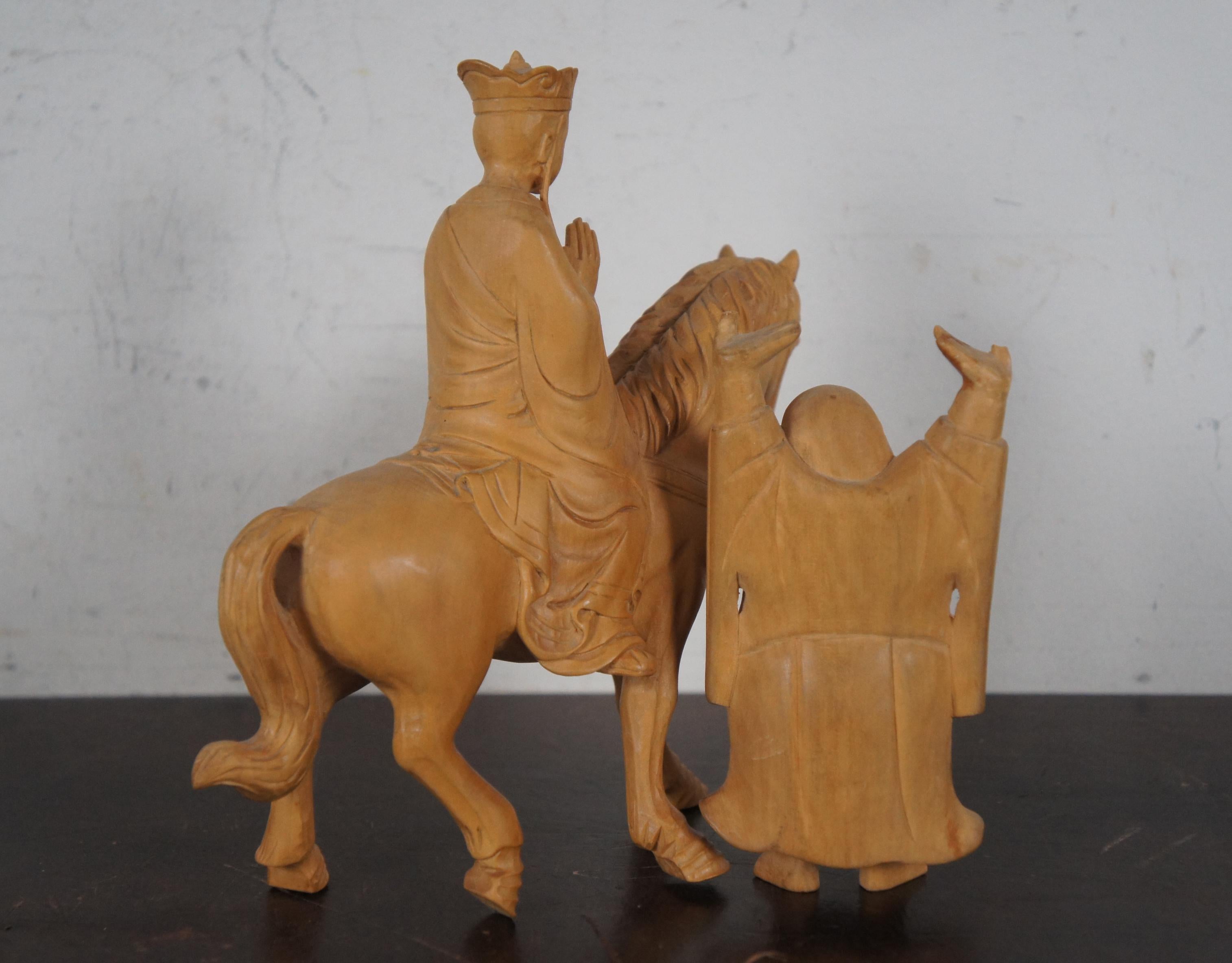 8 20th C. Chinese Carved Wood Figurines Journey to the West Sanxing Hotei Taipei 4