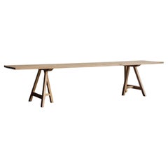 Tavolo da pranzo a cavalletto in legno massiccio di Oak Belga da 8'-5