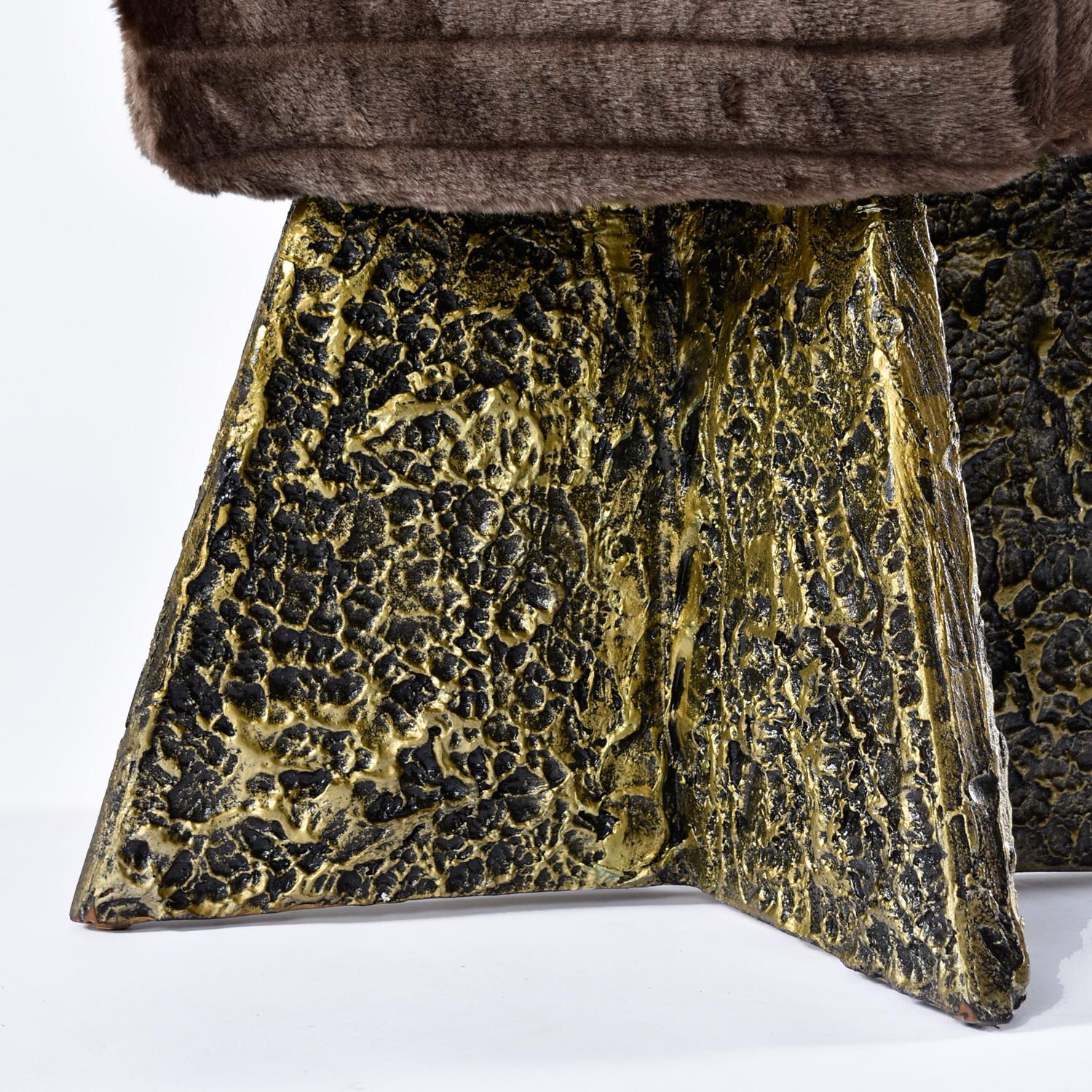 (8) Adrian Pearsall Kodiak Kunstfell Brutalist Stil Esszimmer Stühle im Angebot 2