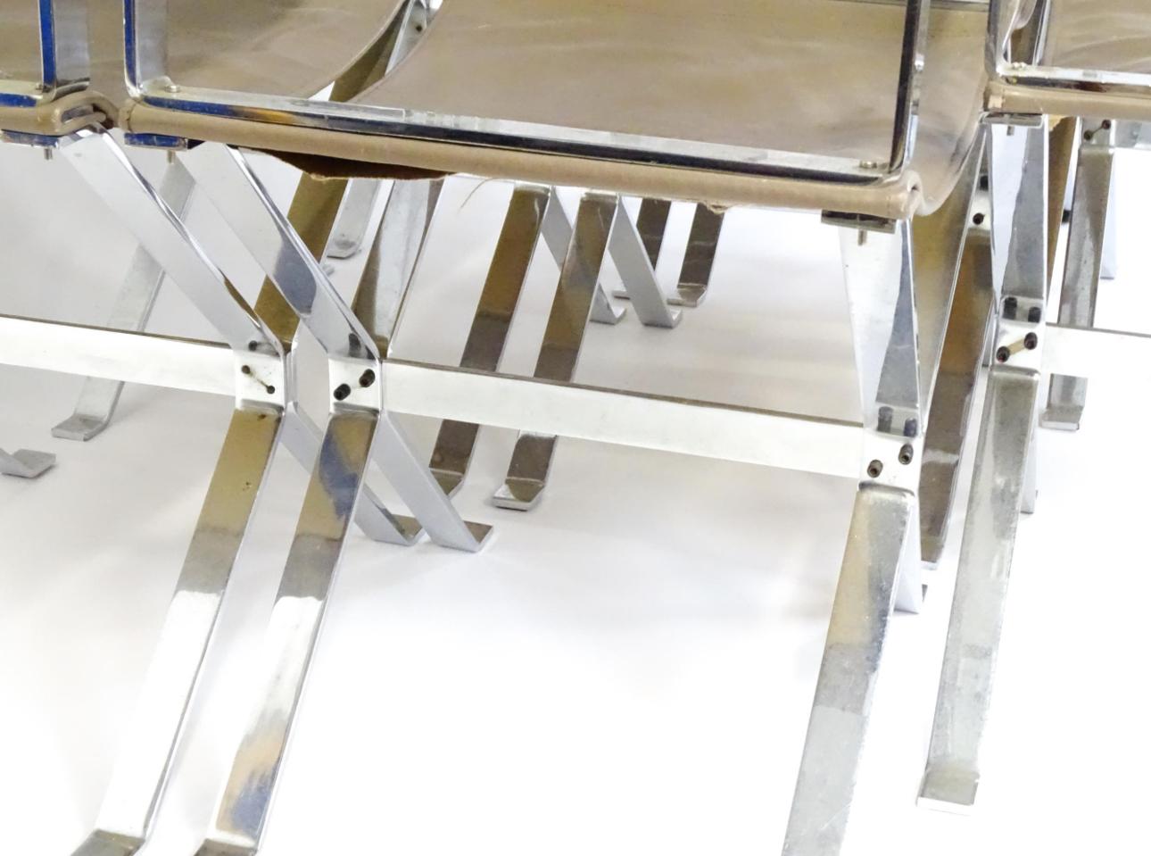 8 von Alessandro Albrizzi entworfene italienische Director's Sessel aus Chrom und Leder (Stahl) im Angebot