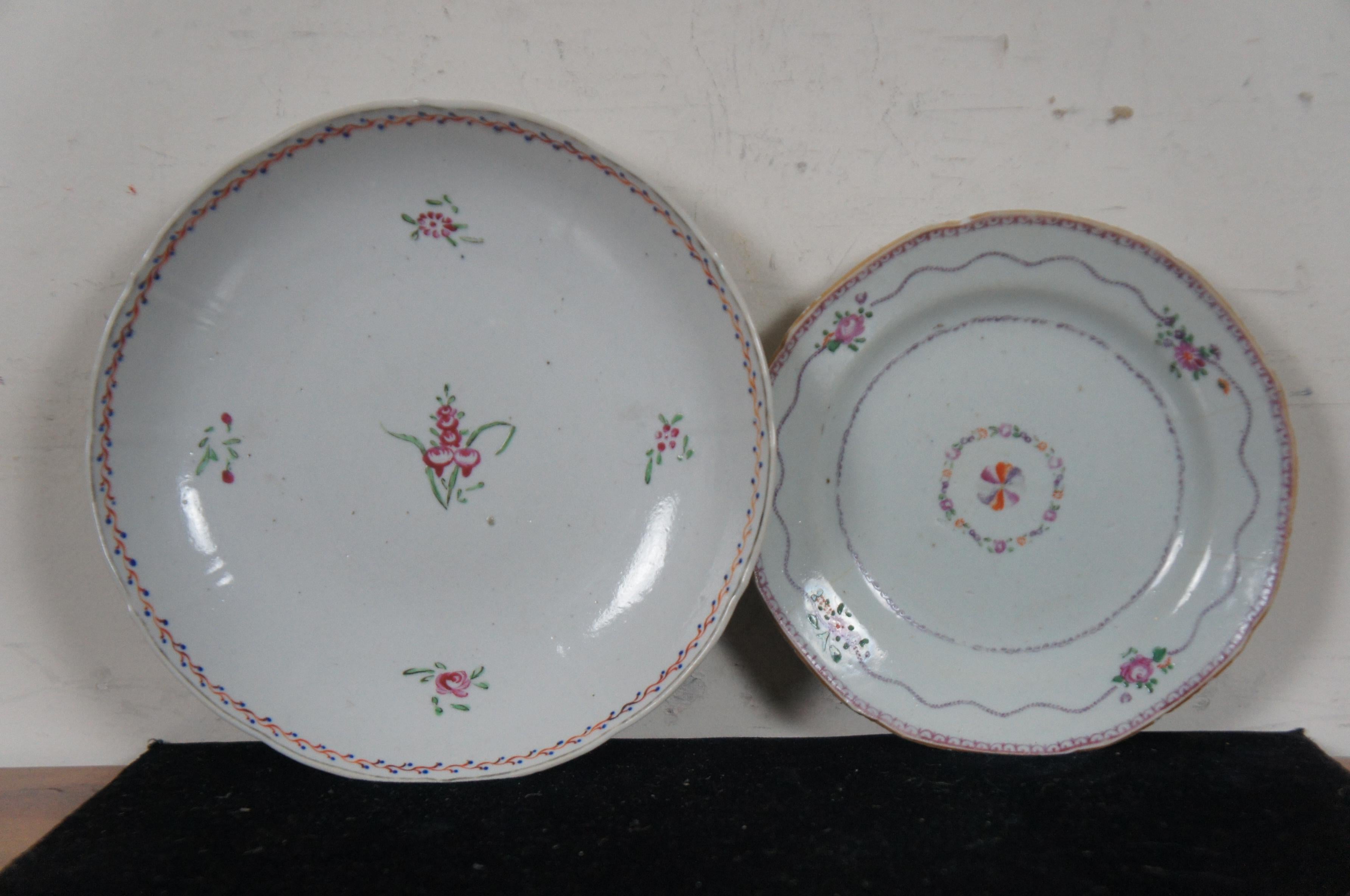 8 Antique 18th Century Chinese Export Qianlong Famille Rose Floral Porcelain 9