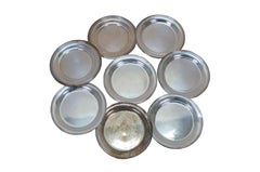 8 Antique Baltimore & Woodside Sterling Silver Bread & Butter Plates 557g 6"
