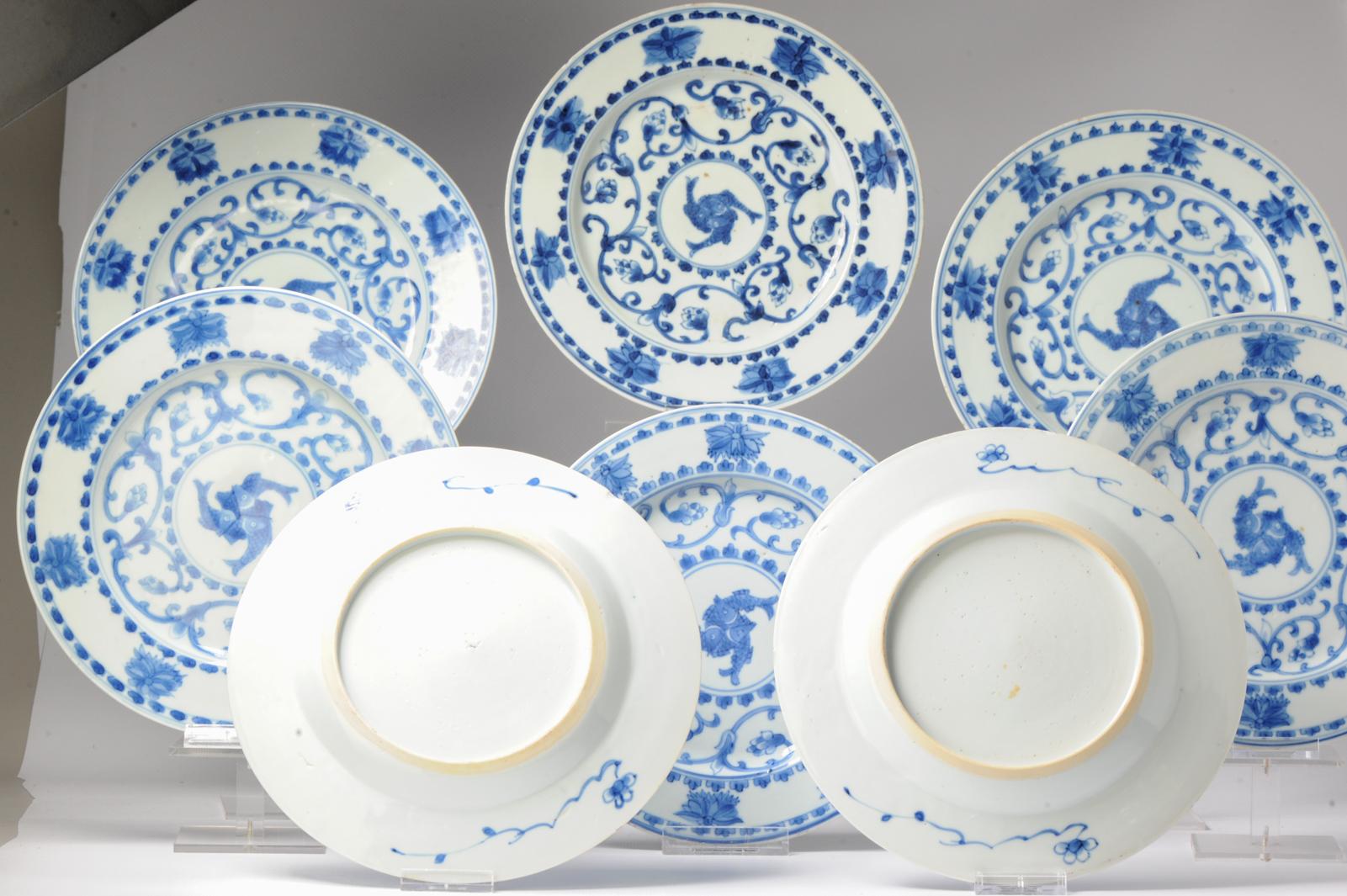 #8 Antique Chinese Porcelain 18th C Kangxi/Yongzheng Period Blue White Dinner For Sale 12