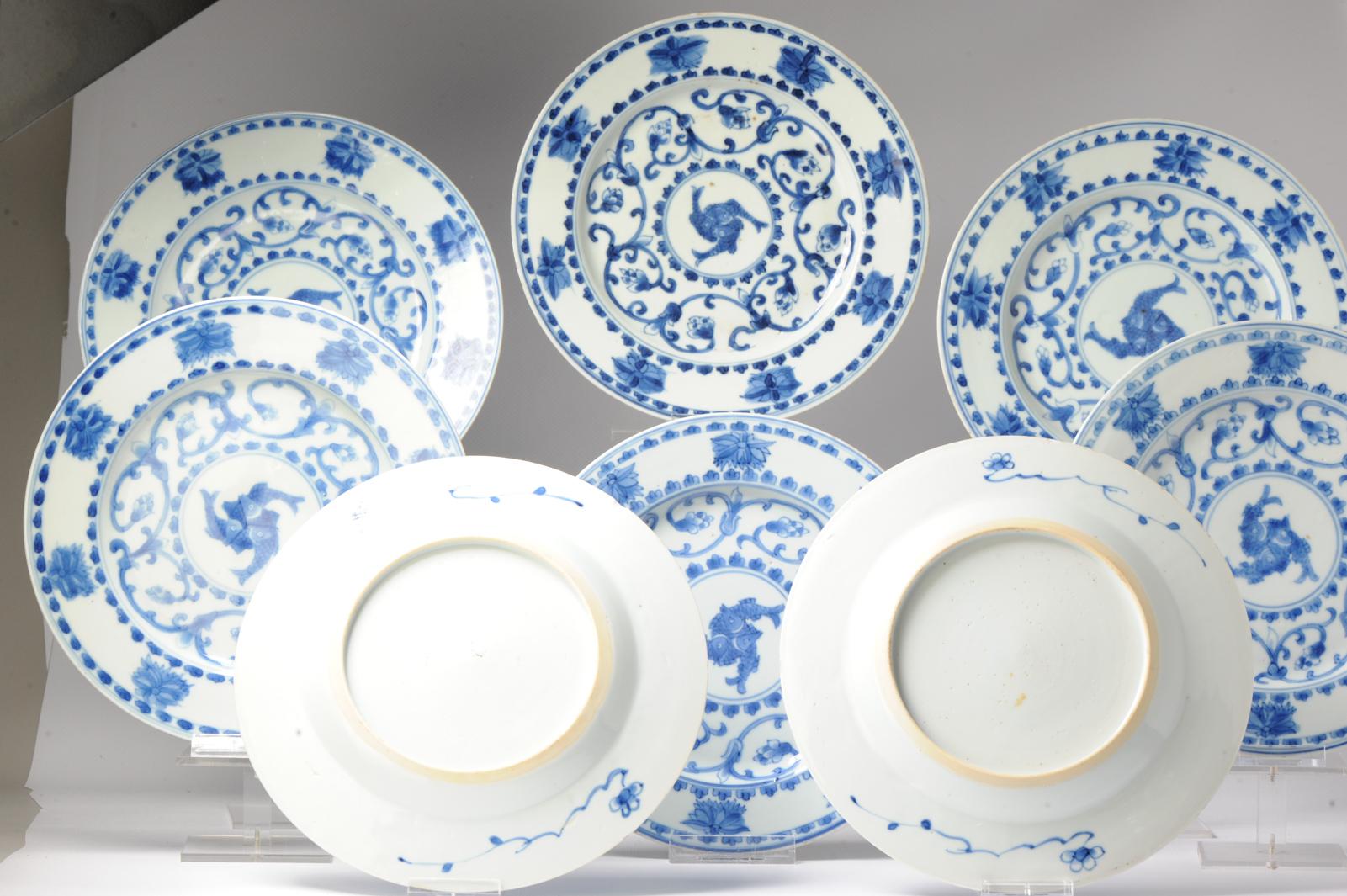 #8 Antique Chinese Porcelain 18th C Kangxi/Yongzheng Period Blue White Dinner For Sale 13