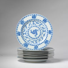 #8 Antique Chinese Porcelain 18th C Kangxi/Yongzheng Period Blue White Dinner