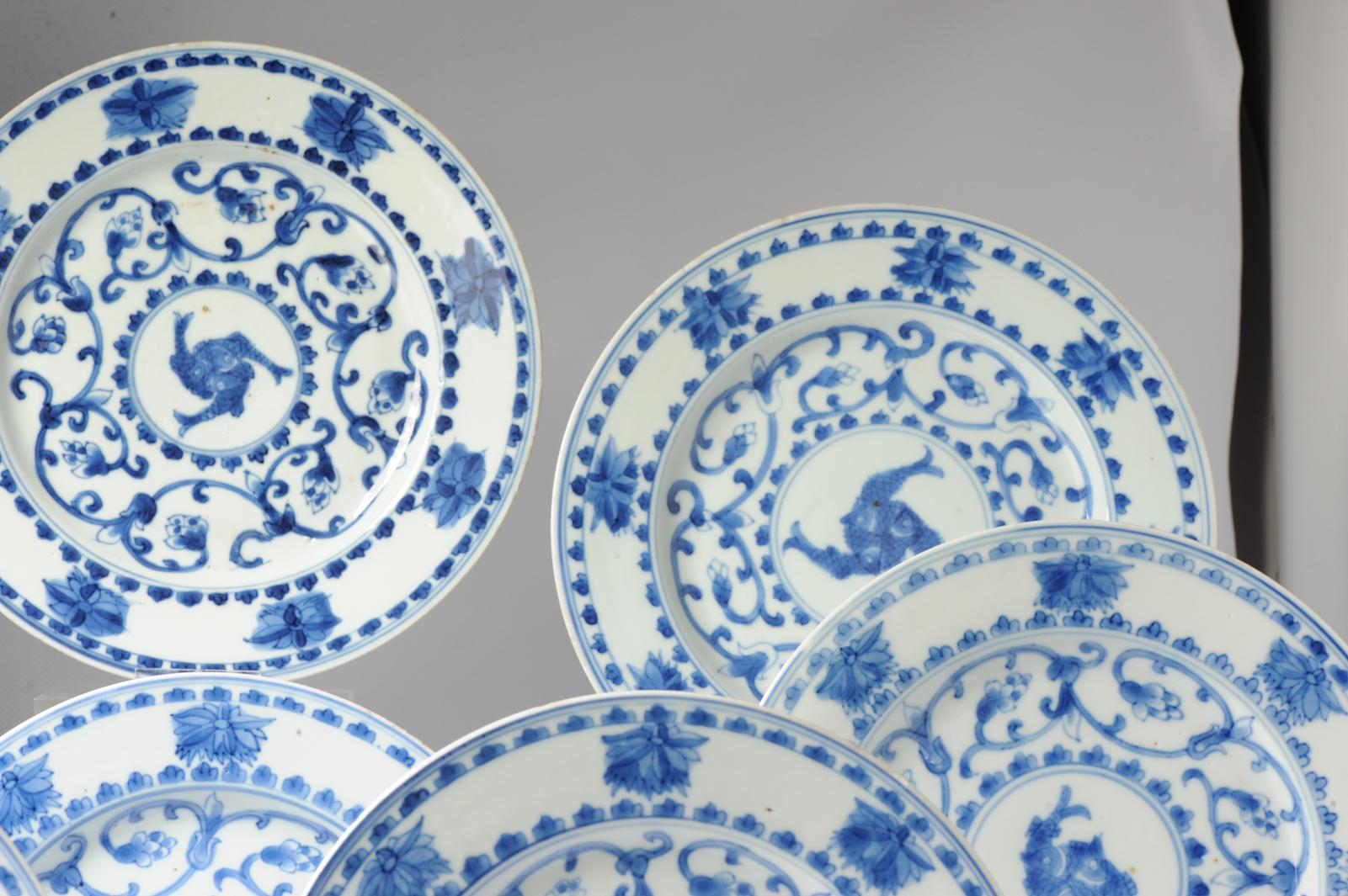 #8 Antique Chinese Porcelain 18th C Kangxi/Yongzheng Period Blue White For Sale 5