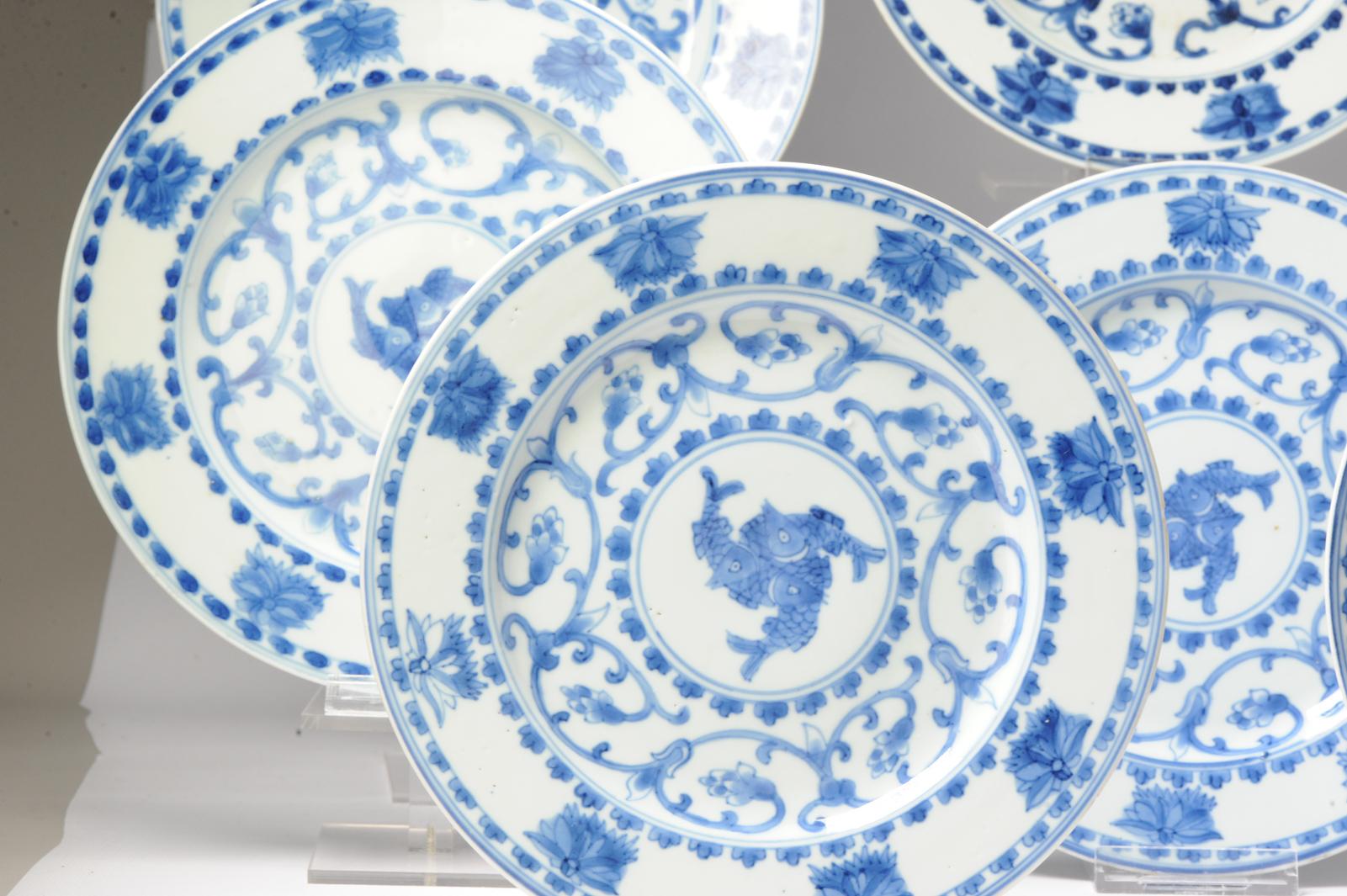 #8 Antique Chinese Porcelain 18th C Kangxi/Yongzheng Period Blue White For Sale 7