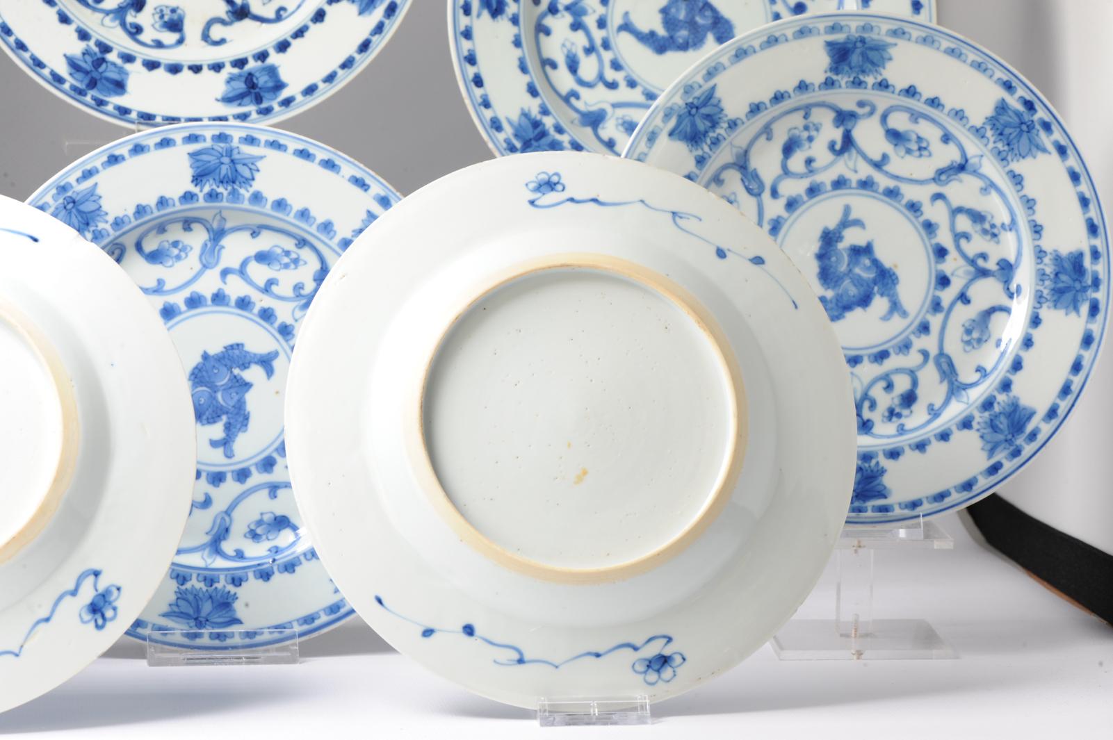 #8 Antique Chinese Porcelain 18th C Kangxi/Yongzheng Period Blue White For Sale 9