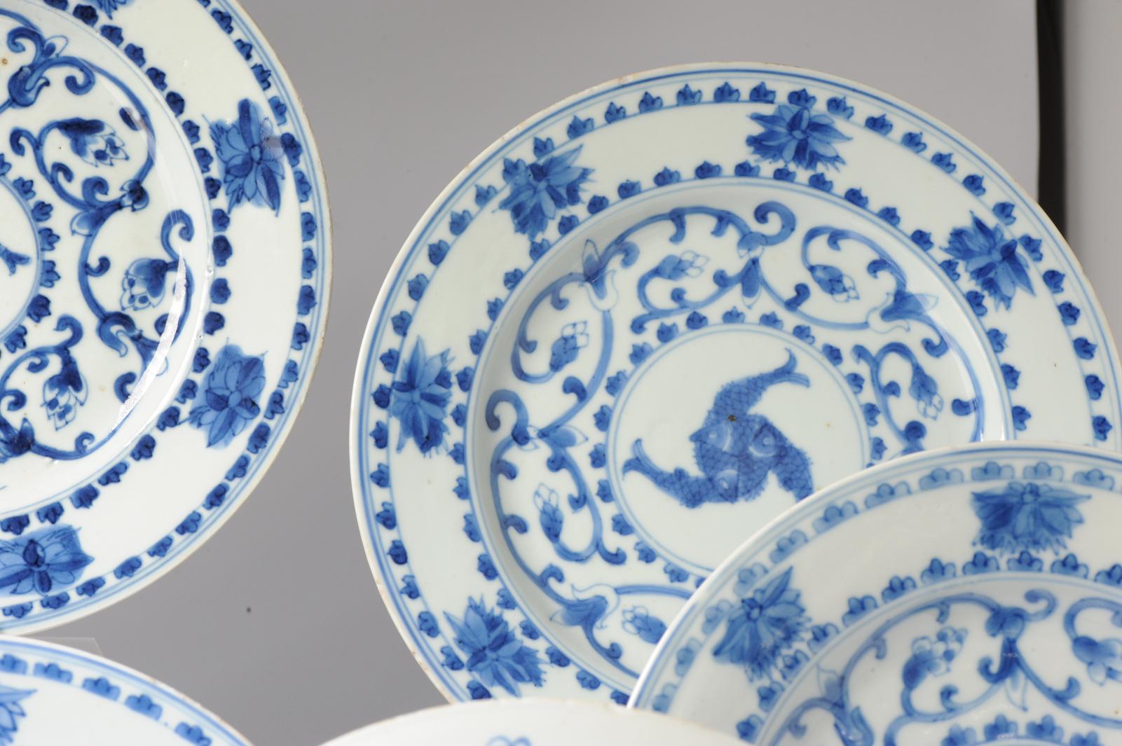 #8 Antique Chinese Porcelain 18th C Kangxi/Yongzheng Period Blue White For Sale 13