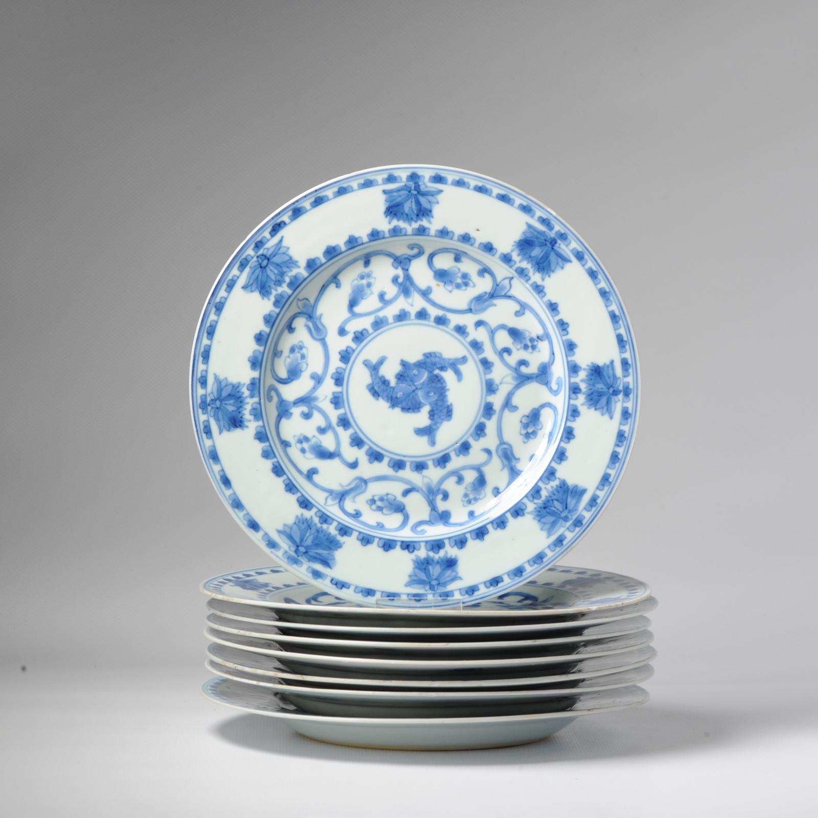 #8 Antique Chinese Porcelain 18th C Kangxi/Yongzheng Period Blue White In Good Condition For Sale In Amsterdam, Noord Holland