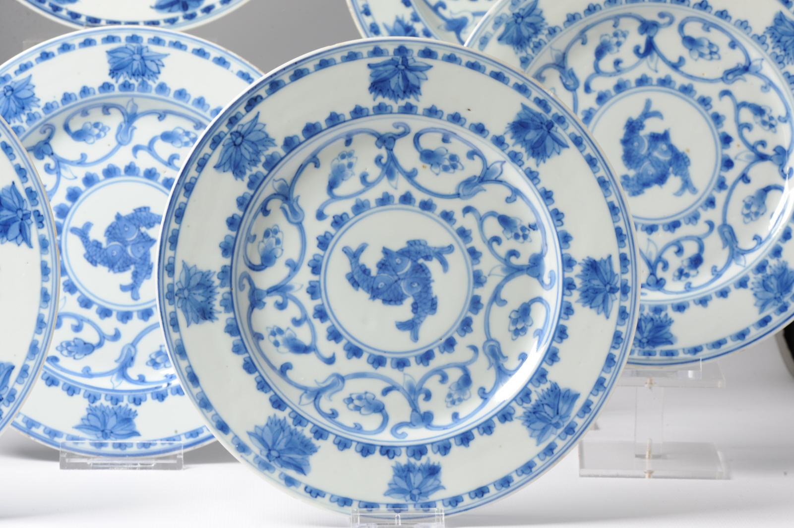 #8 Antique Chinese Porcelain 18th C Kangxi/Yongzheng Period Blue White For Sale 4