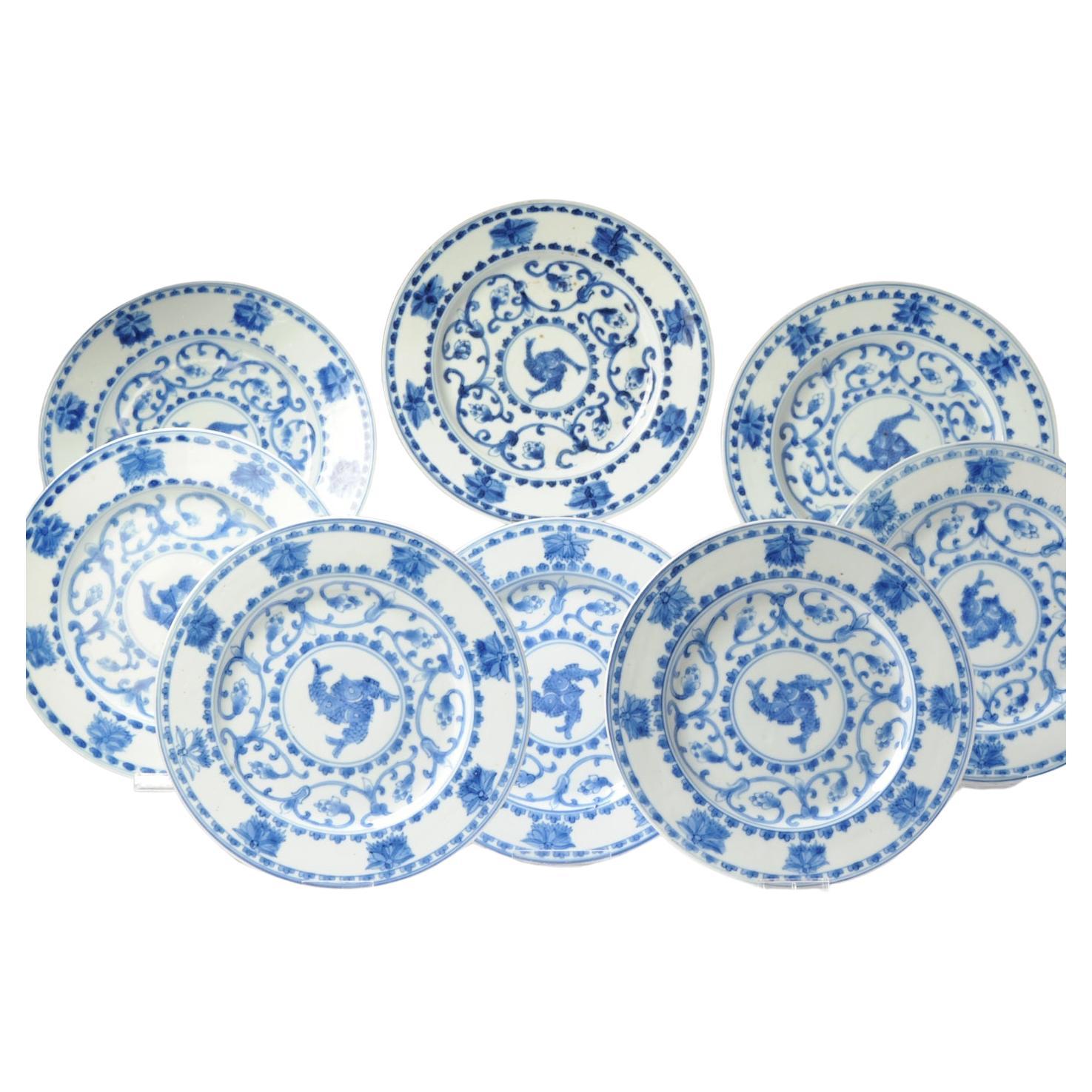 n°8 Porcelaine chinoise ancienne de Kangxi/Yongzheng du 18ème siècle, bleu et blanc