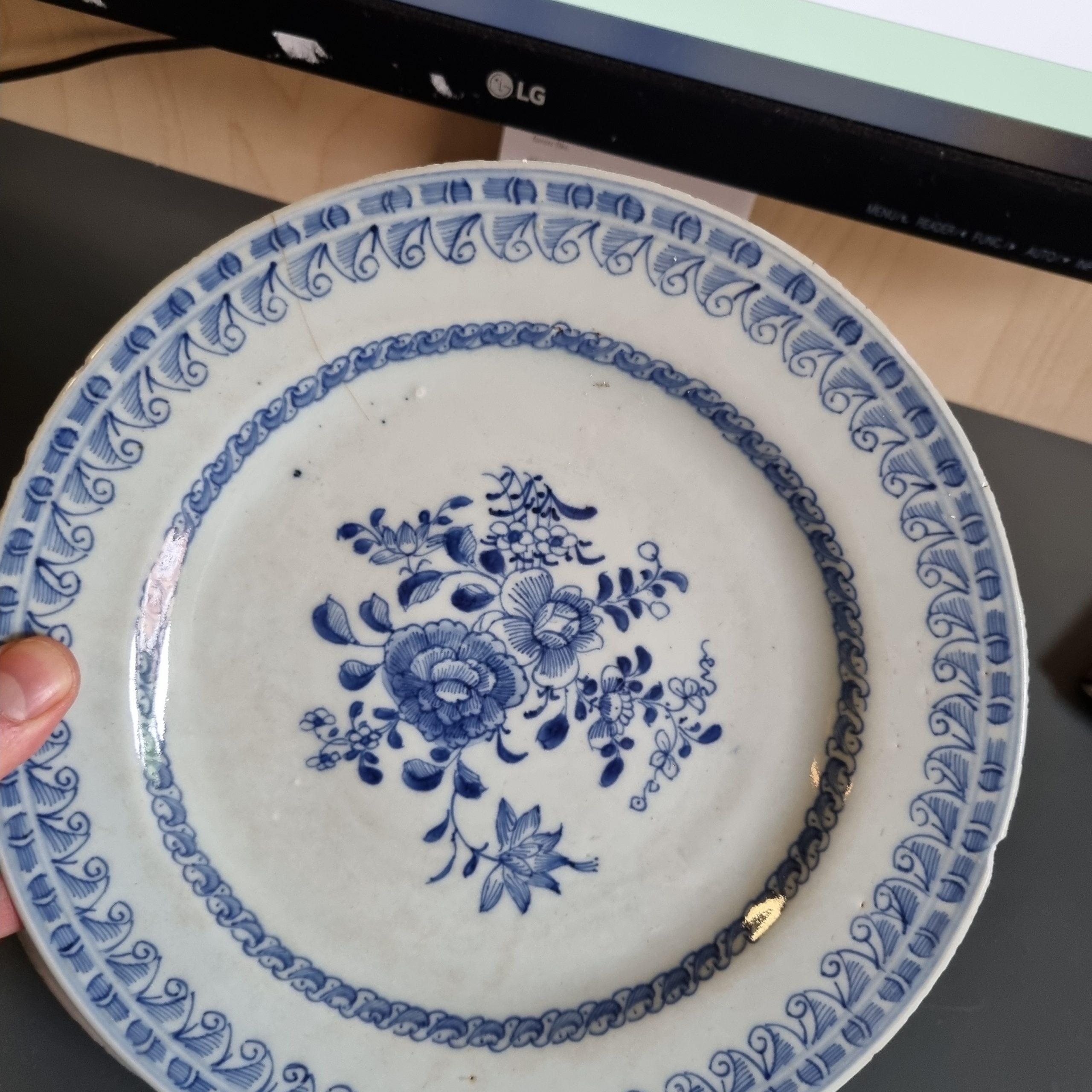 #8 Antique Chinese Porcelain 18th C Kangxi/Yongzheng Period Blue White Set Di For Sale 10
