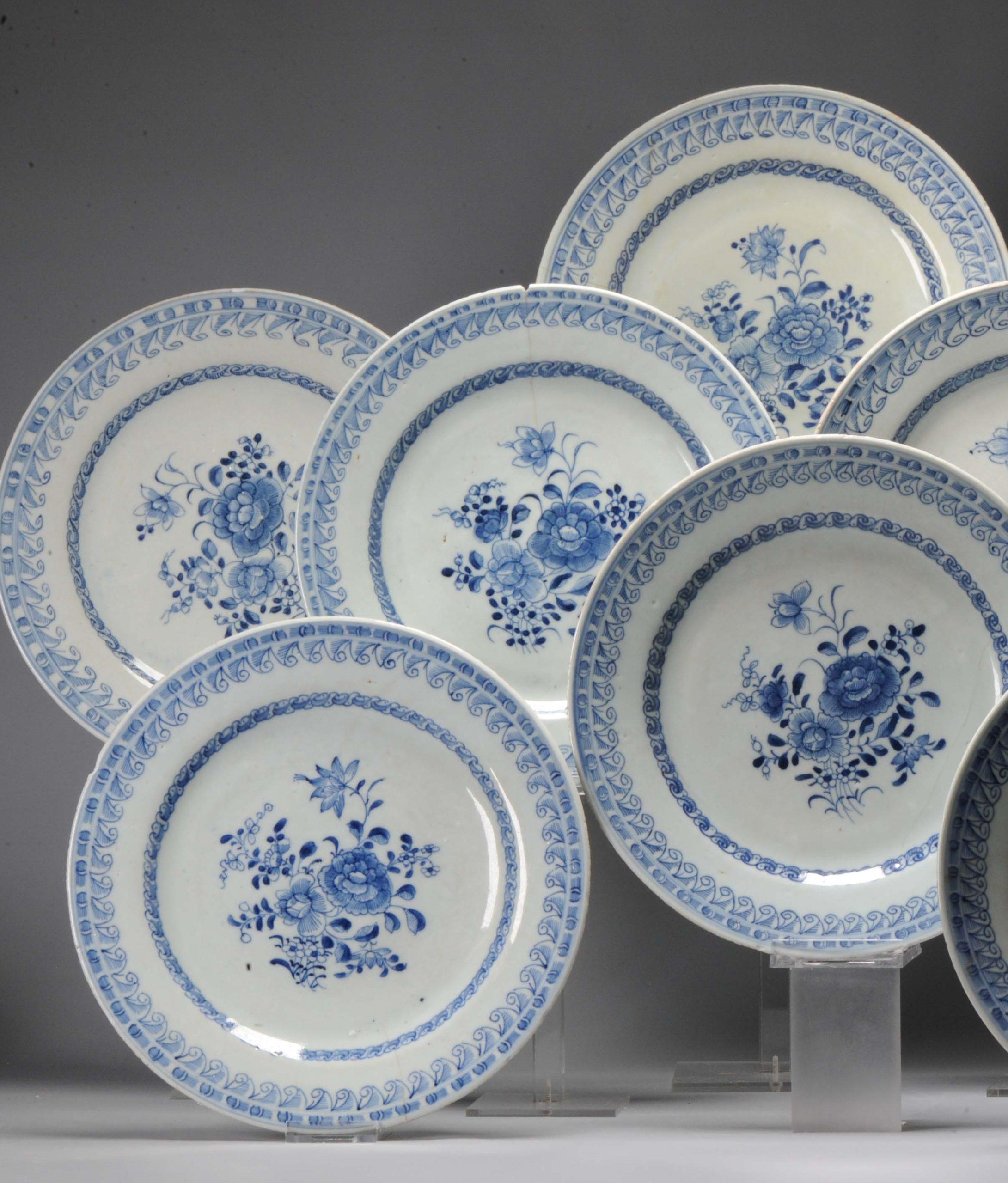 Antikes chinesisches Porzellan #8 aus der Kangxi/Yongzheng-Periode, 18. Jahrhundert, blau-weißes Set Di (Chinesisch) im Angebot