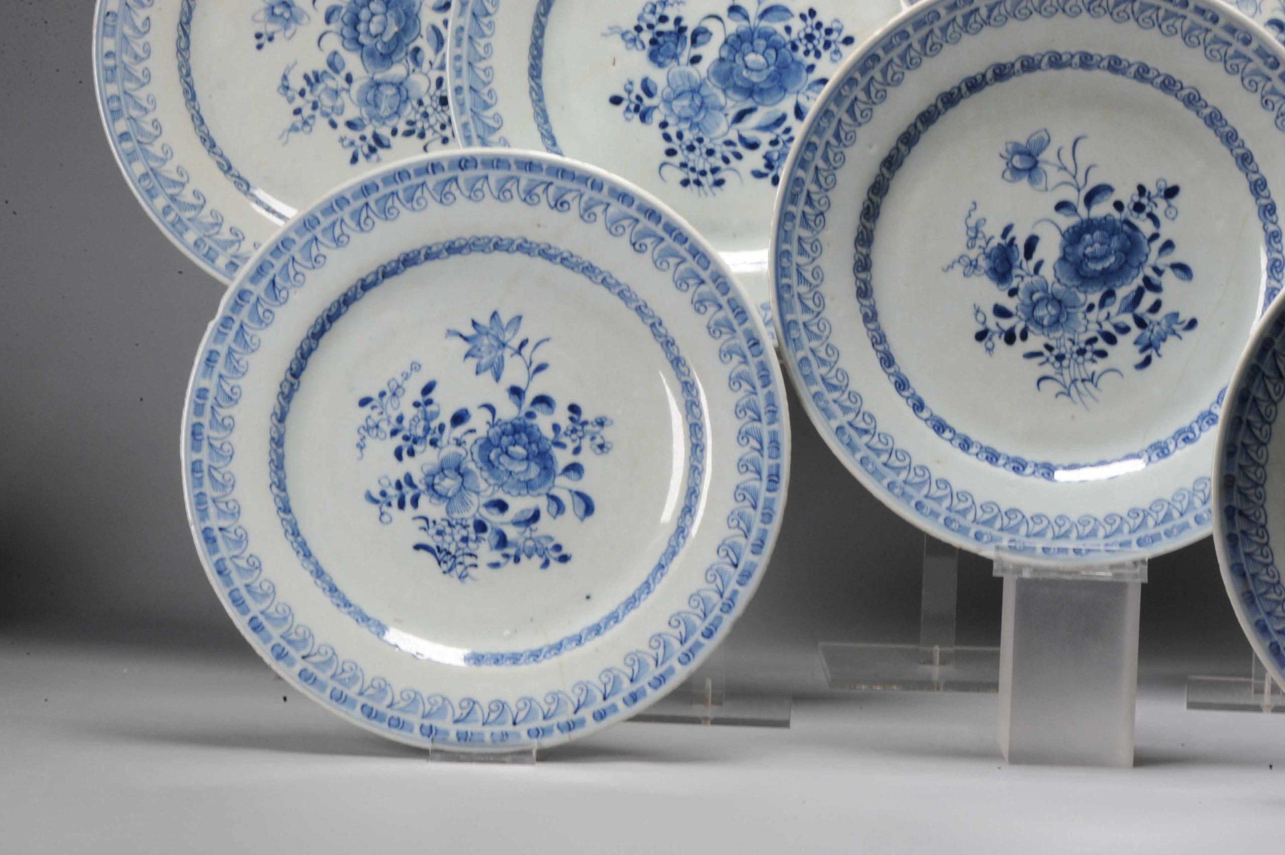 Antikes chinesisches Porzellan #8 aus der Kangxi/Yongzheng-Periode, 18. Jahrhundert, blau-weißes Set Di im Angebot 1