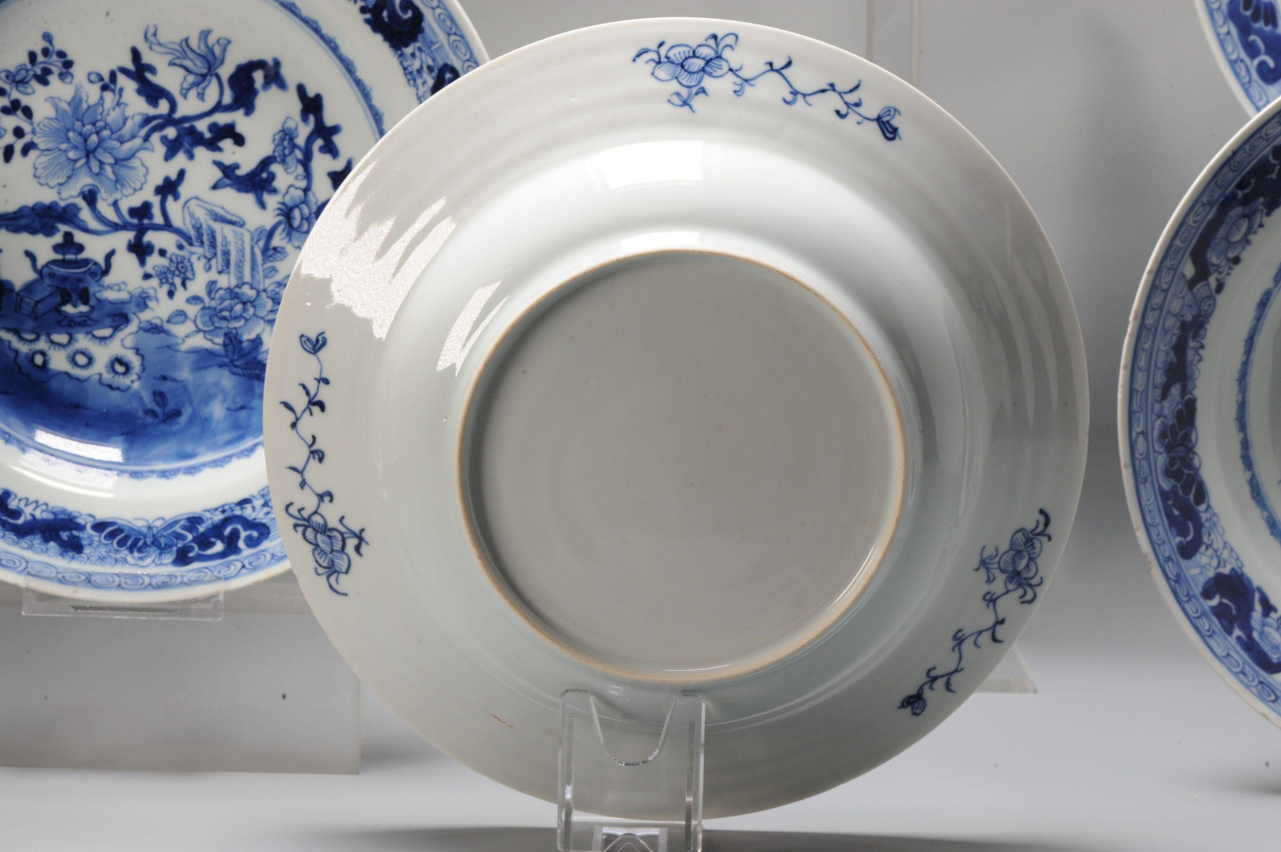 #8 Antique Chinese Porcelain 18th C Kangxi/Yongzheng Period Blue White Set Di For Sale 2