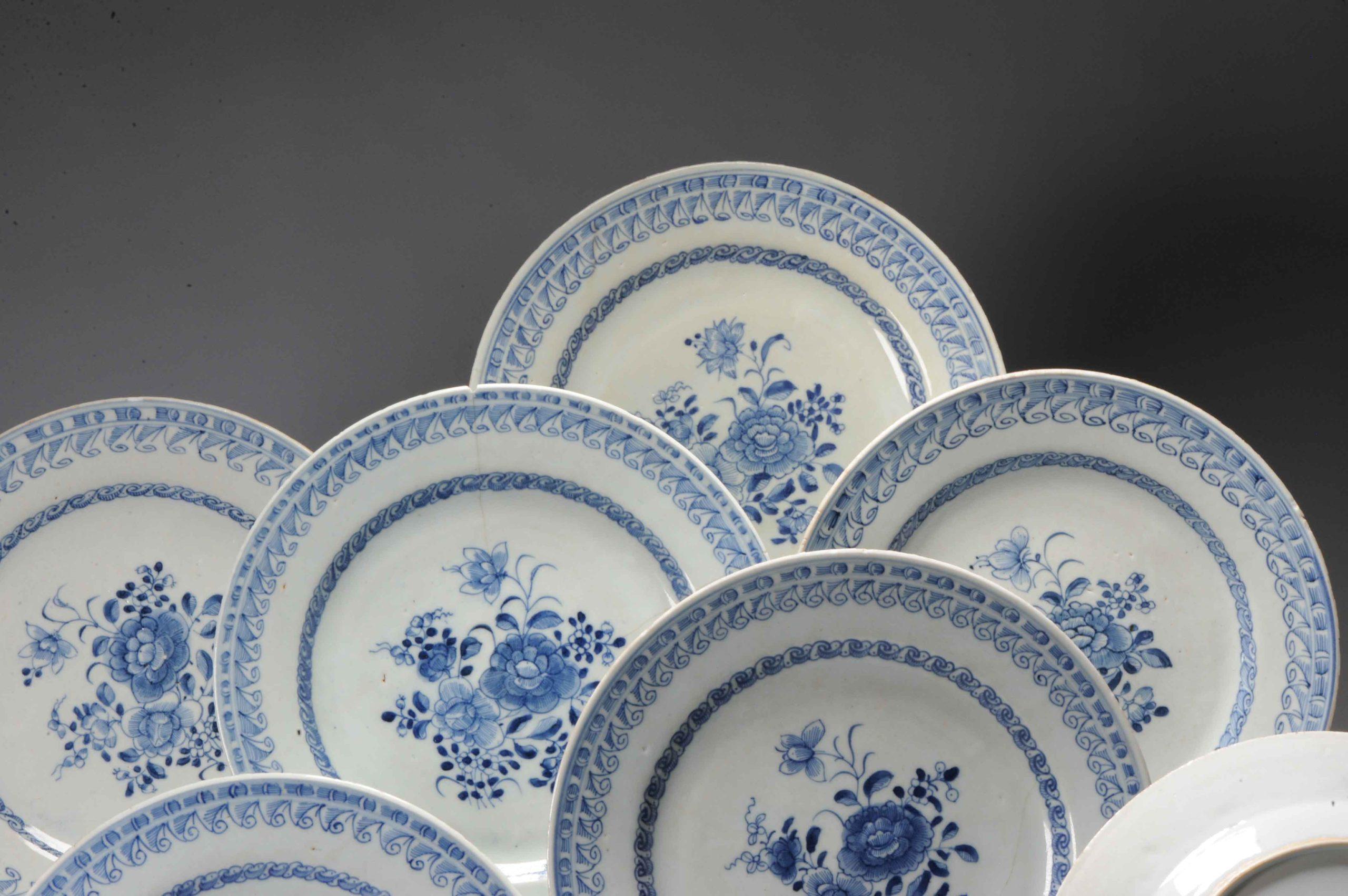 Antikes chinesisches Porzellan #8 aus der Kangxi/Yongzheng-Periode, 18. Jahrhundert, blau-weißes Set Di im Angebot 2