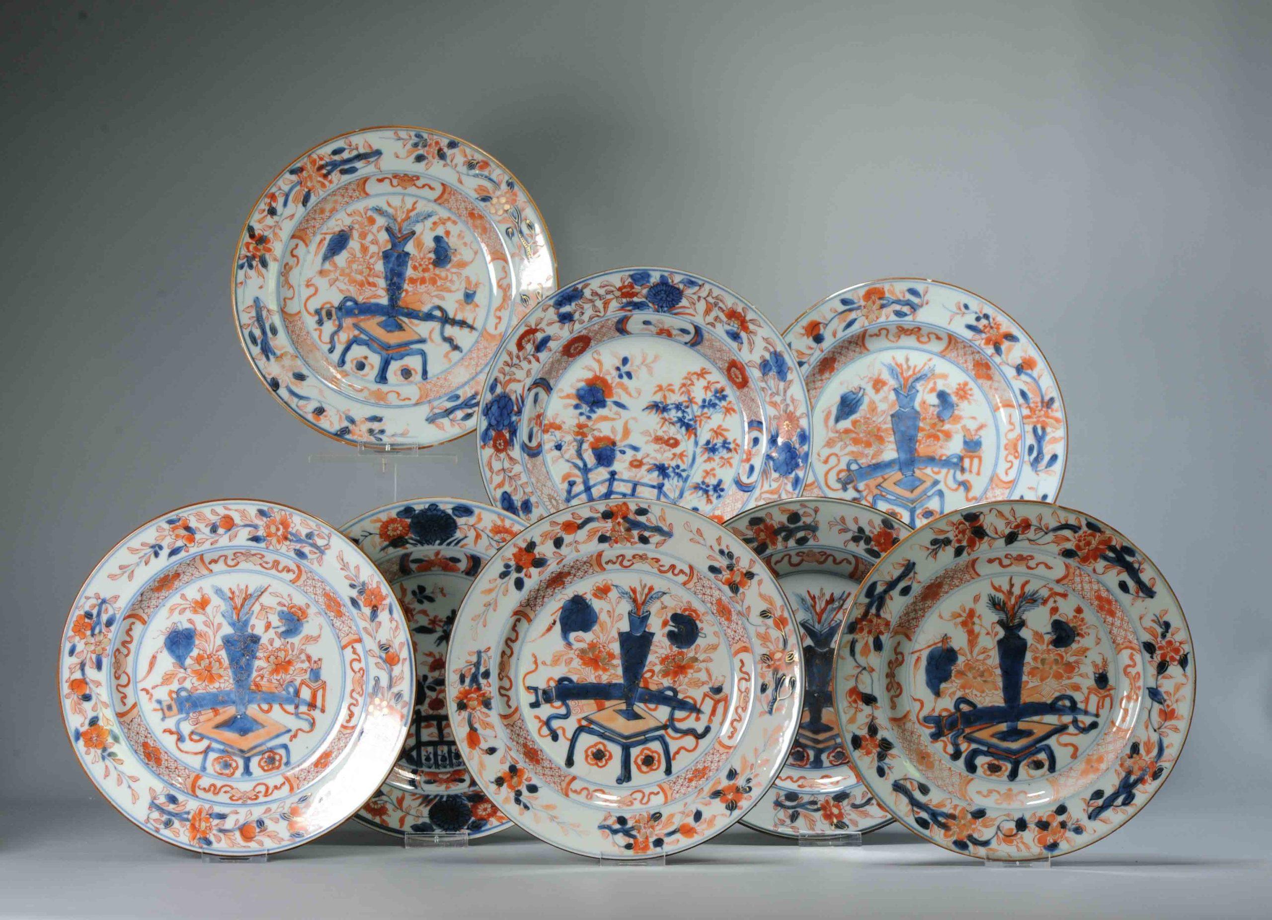 Antike chinesisches Porzellan #8 aus der Qing-Periode, Imari Kangxi-Set, 18. Jahrhundert (Chinesisch) im Angebot
