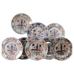 #8 Antiguos Platos de Porcelana China del Período Qing del Siglo XVIII Juego Imari Kangxi
