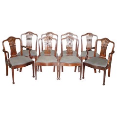 8 ANTIQUE GEORGE HEPPLEWHITE STYLE DINING CHAIRS FROM LADY DIANA'S SPENCER HOUSE