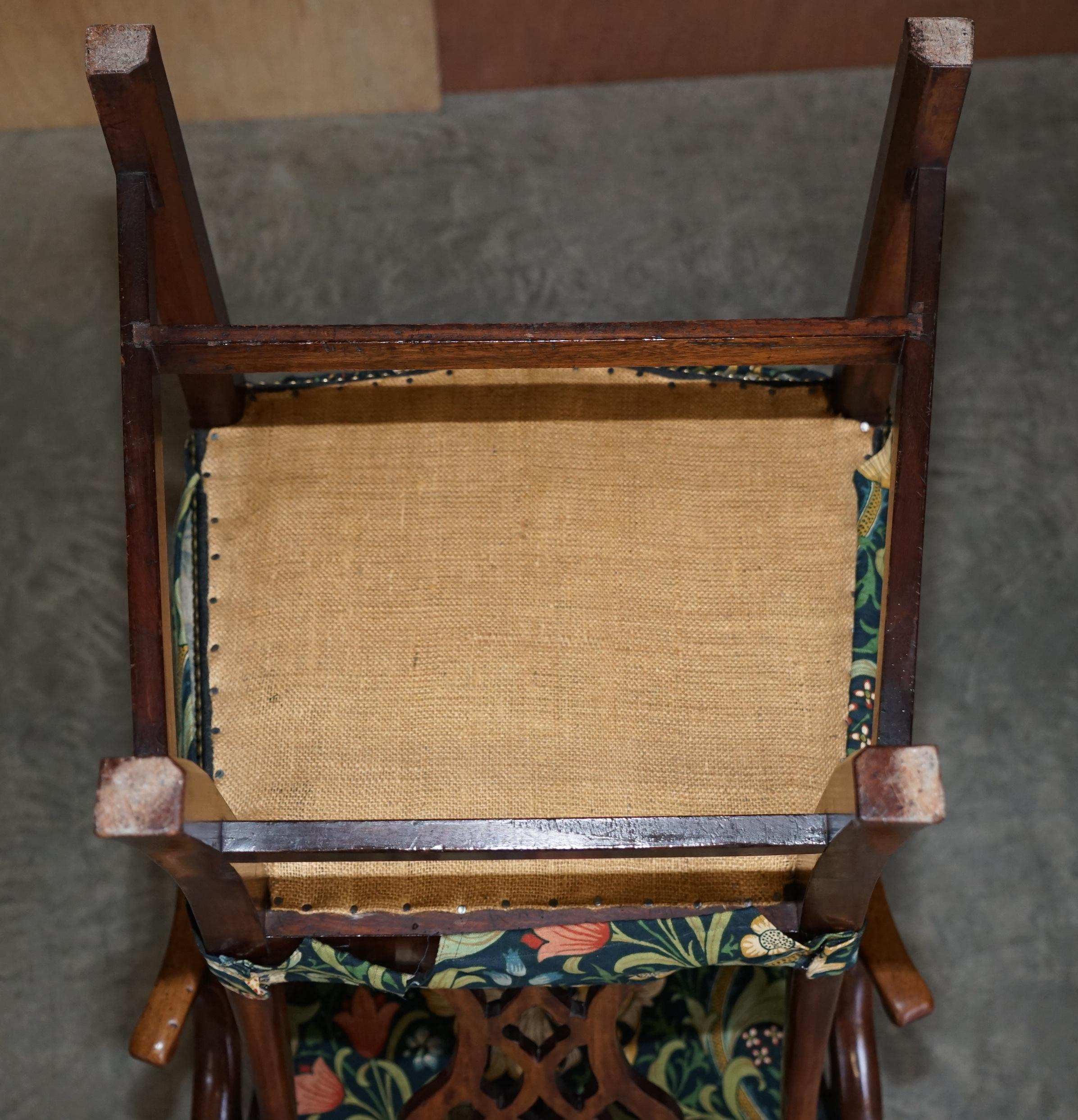 8 Antique George III circa 1830 Thomas Chippendale Dining Chairs William Morris For Sale 5