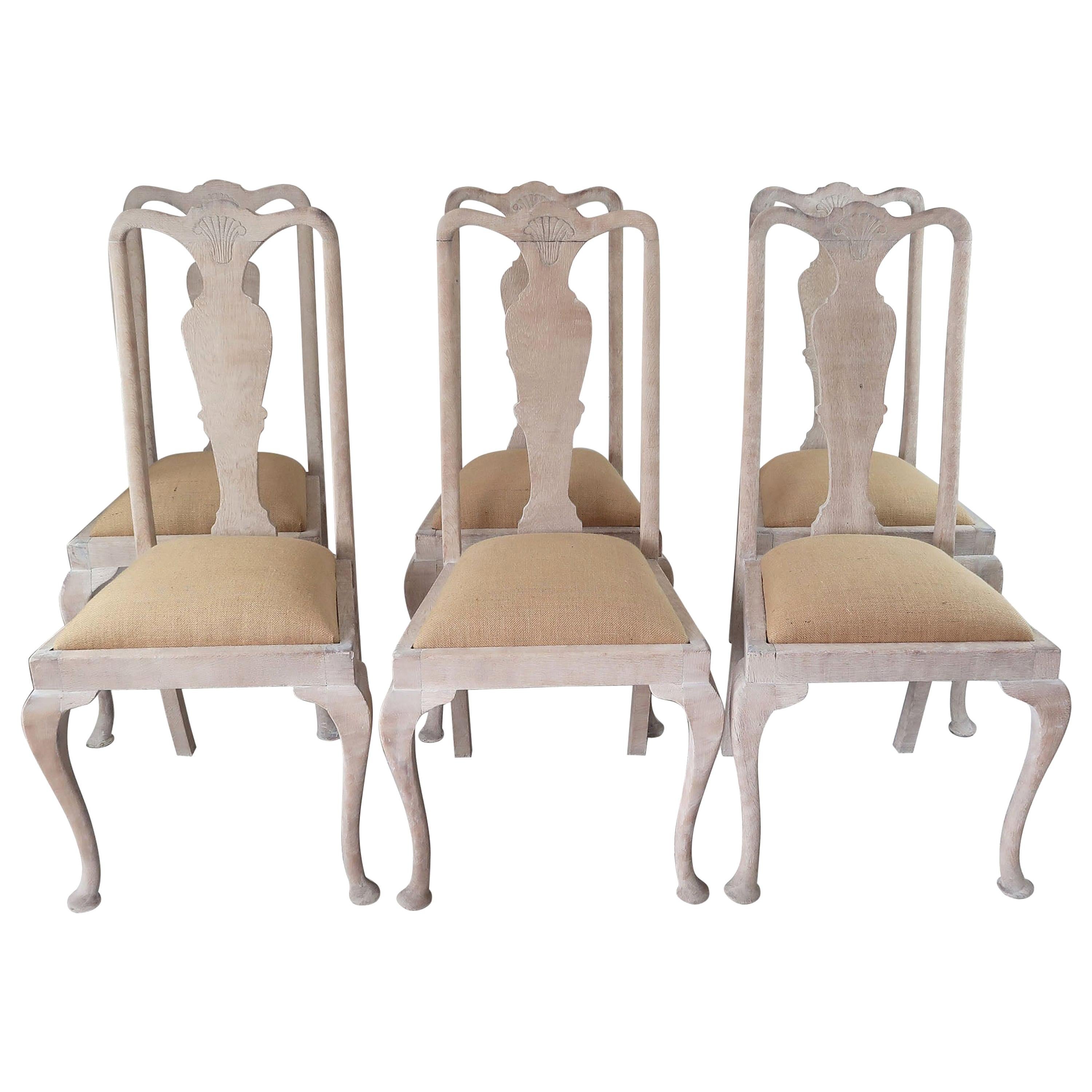  8 Antique Gustavian Style Urn Back Dining Chairs 