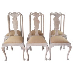  8 Antique Gustavian Style Urn Back Dining Chairs 