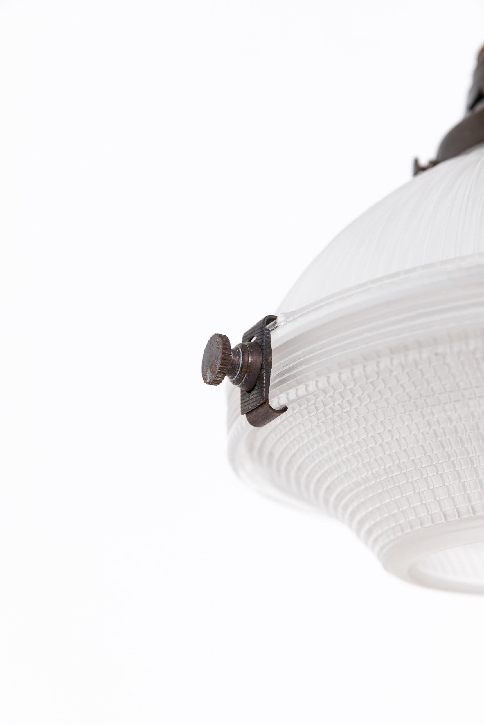 Lampada a sospensione antica in vetro prismatico 