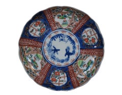 8 Antique Japanese Imari Meiji Scalloped Porcelain Salad Dinner Plates 9"