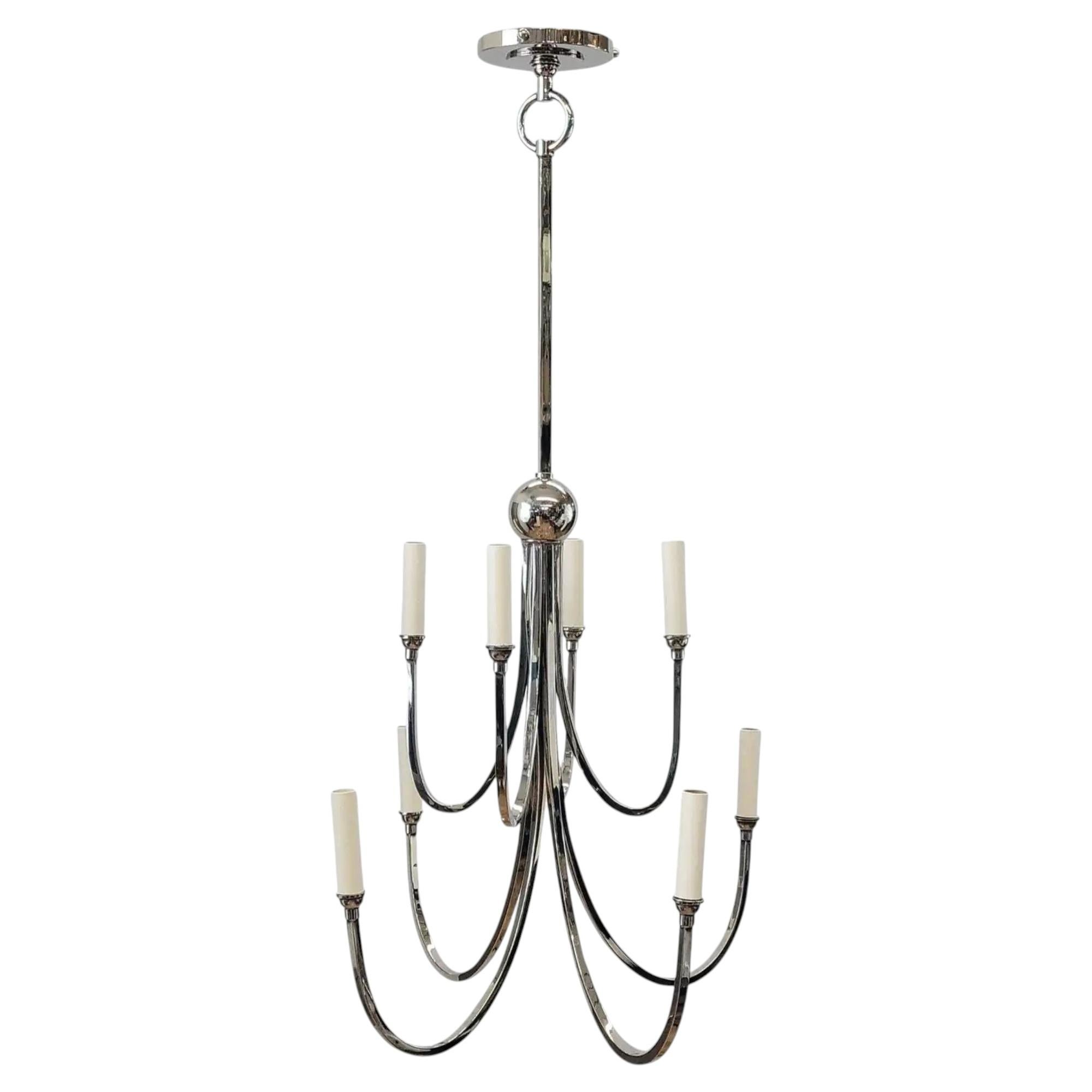 8 Arm 21st Century Seraphina Polished Nickel Chandelier