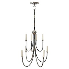 8 Arm 21st Century Seraphina Polished Nickel Chandelier