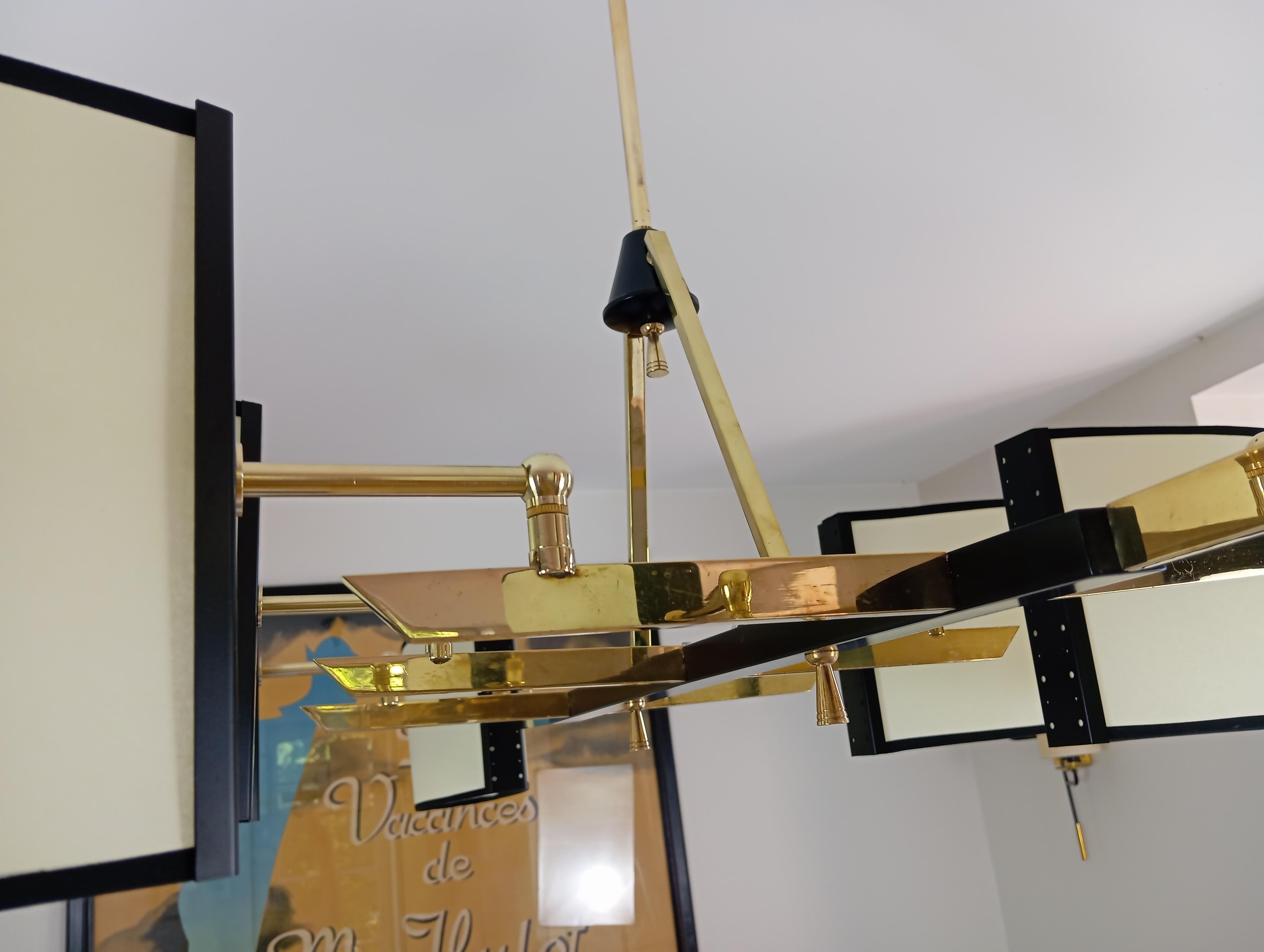 8-arm chandelier, Maion Lunel circa 1950 For Sale 7