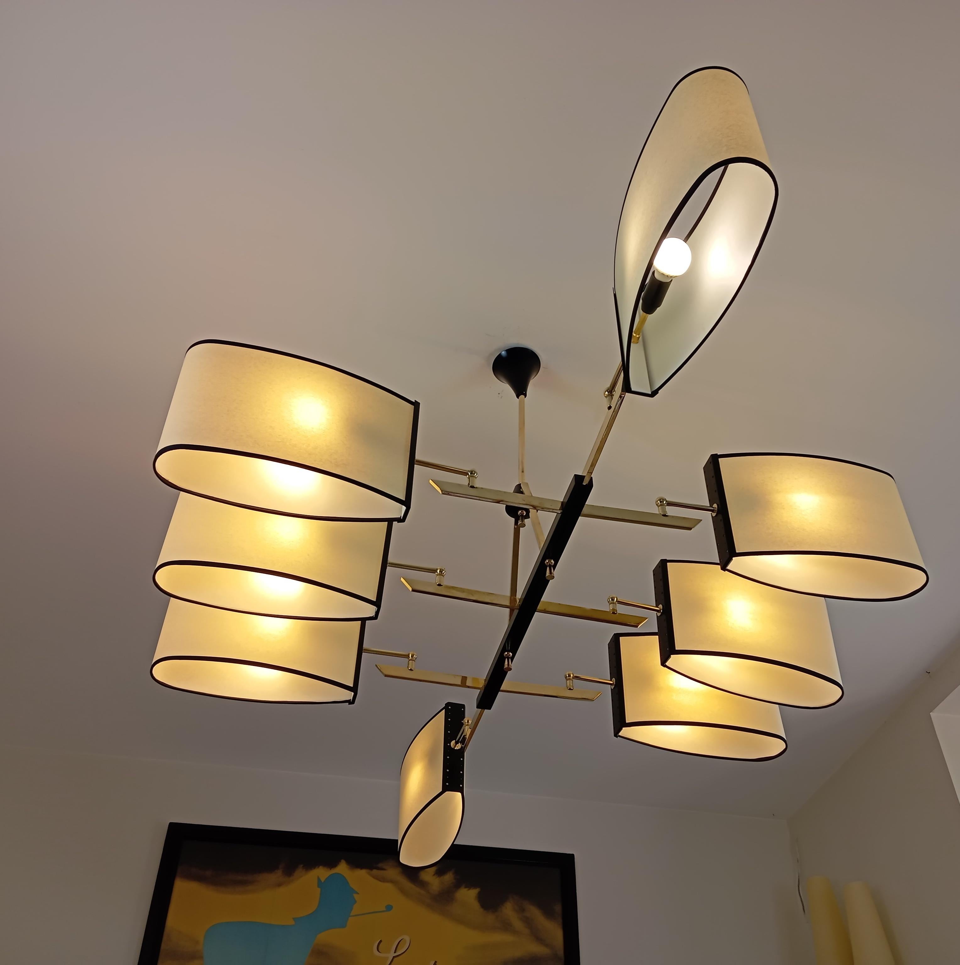 8-arm chandelier, Maion Lunel circa 1950 For Sale 9