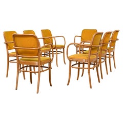 Retro 8 Armed Bauhaus Beech Bentwood J Hoffman Prague 811 Dining Chairs Style Thonet