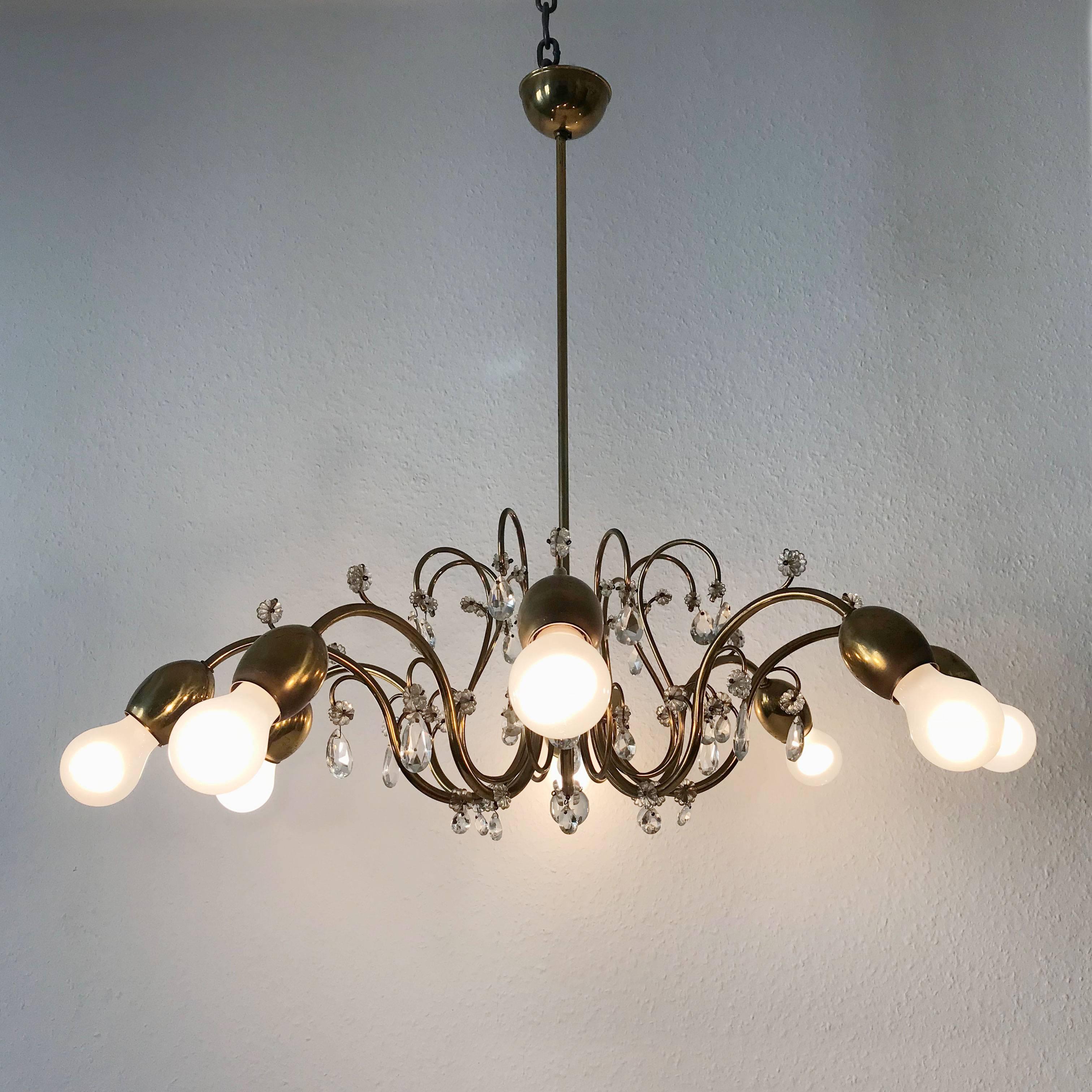 Eight-Armed Sputnik Chandelier or Pendant Lamp Bud by J. &L. Lobmeyr, Vienna For Sale 1