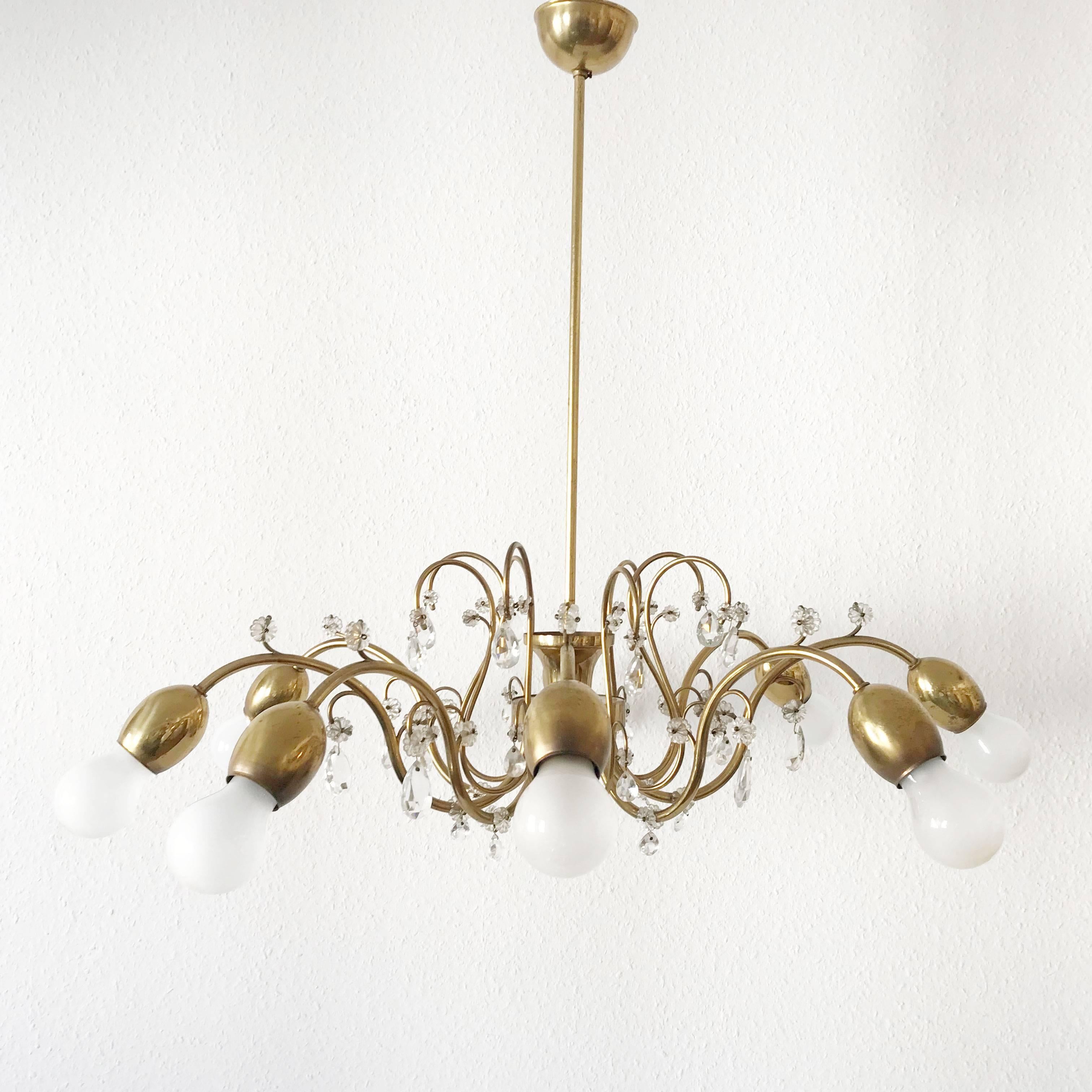 Austriaco Lampadario Sputnik a otto braccia o lampada a sospensione Bud di J. &L. Lobmeyr, Vienna in vendita