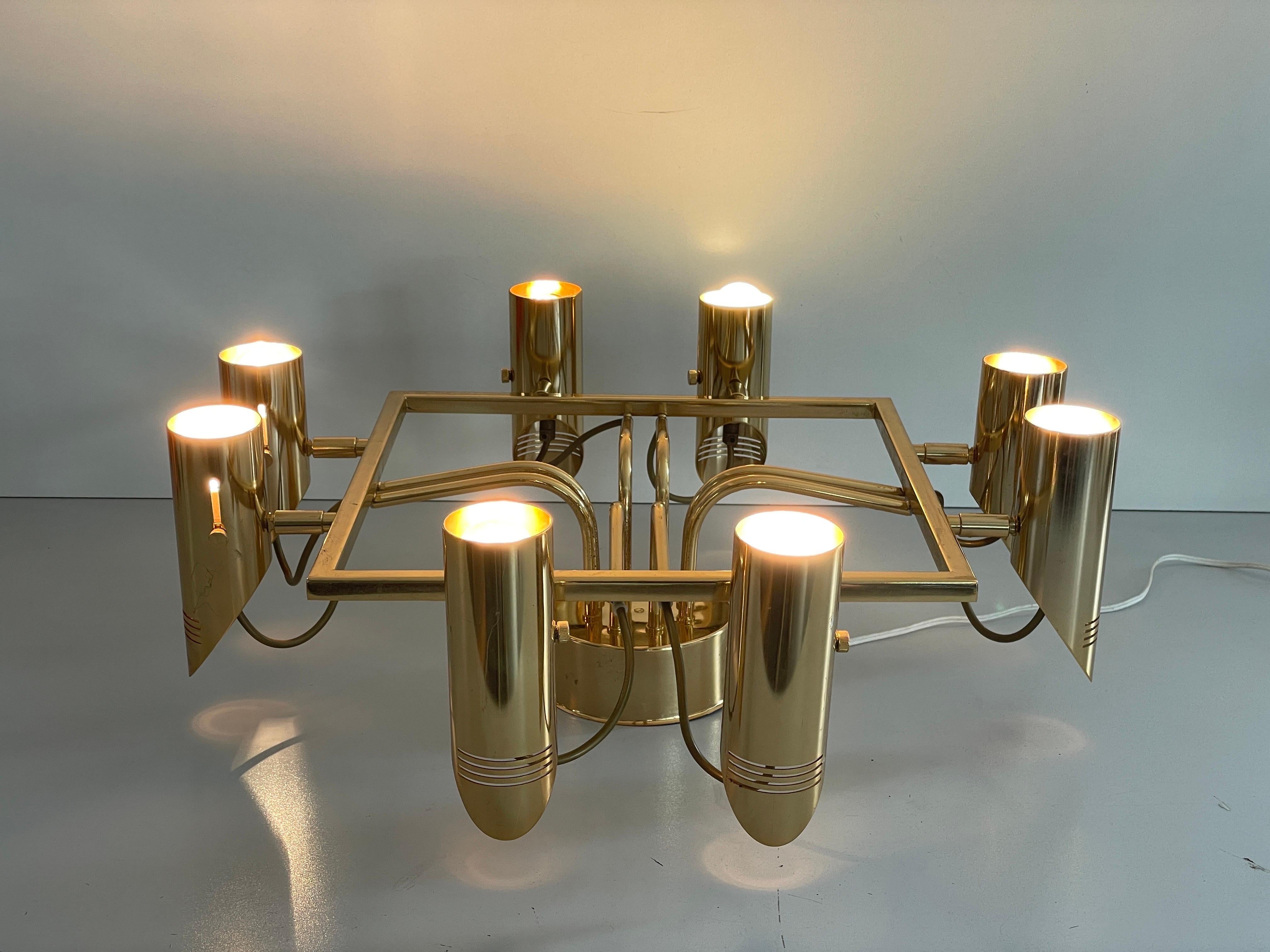 Lámpara Sputnik de latón de 8 brazos, años 70, Italia en venta 5