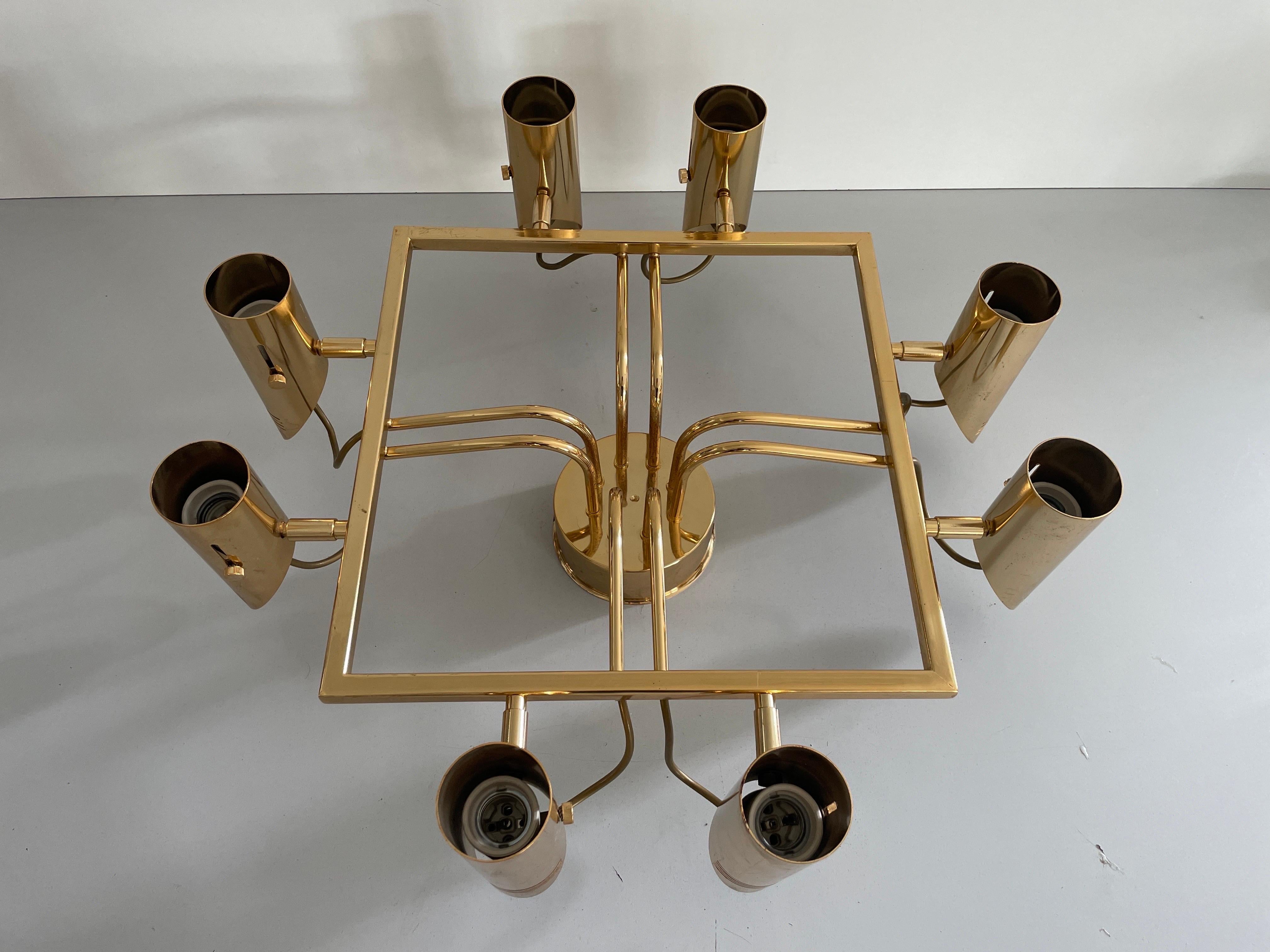 Lámpara Sputnik de latón de 8 brazos, años 70, Italia Italiano en venta
