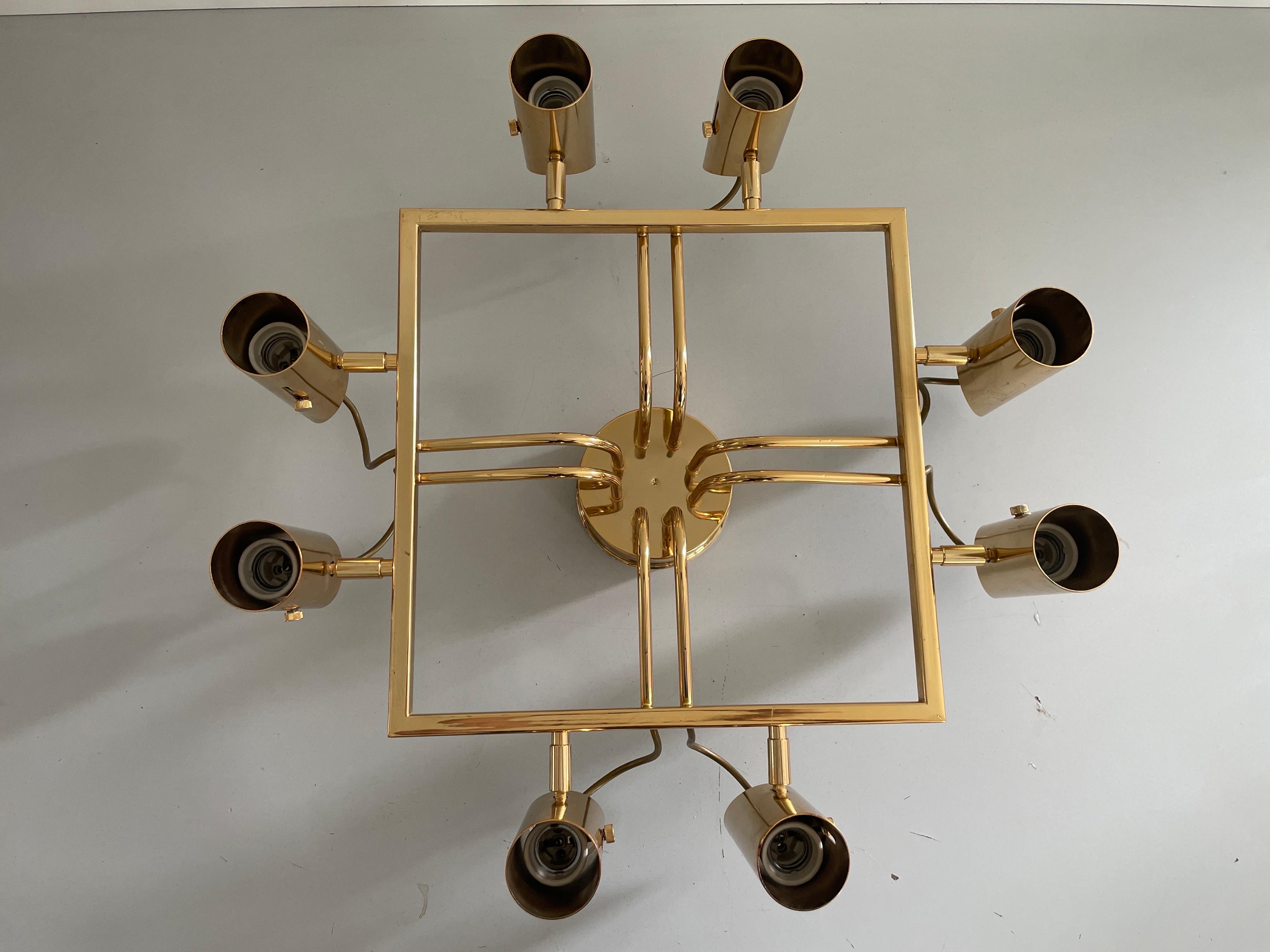 Lámpara Sputnik de latón de 8 brazos, años 70, Italia en Excelente estado para la venta en Hagenbach, DE